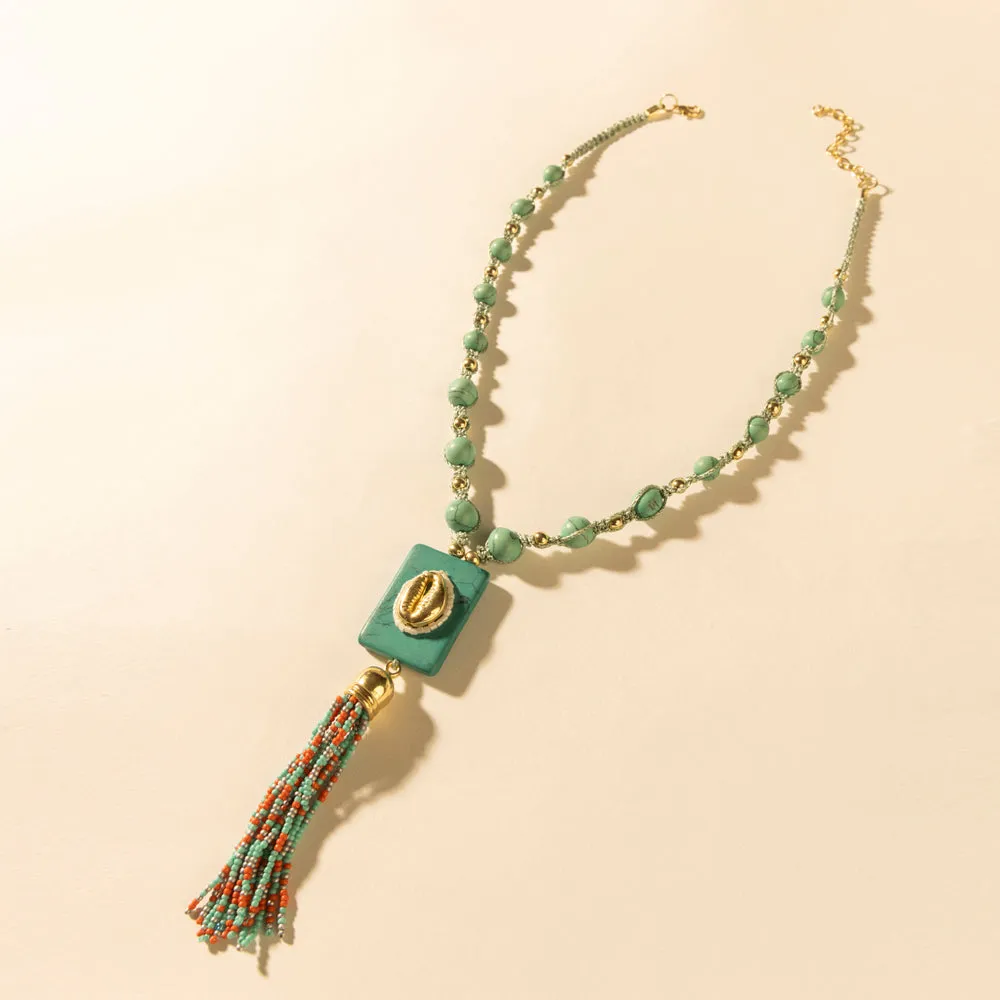 Sun strung beaded necklace in Turquoise sold by Myra Bag product image thumbnail 3