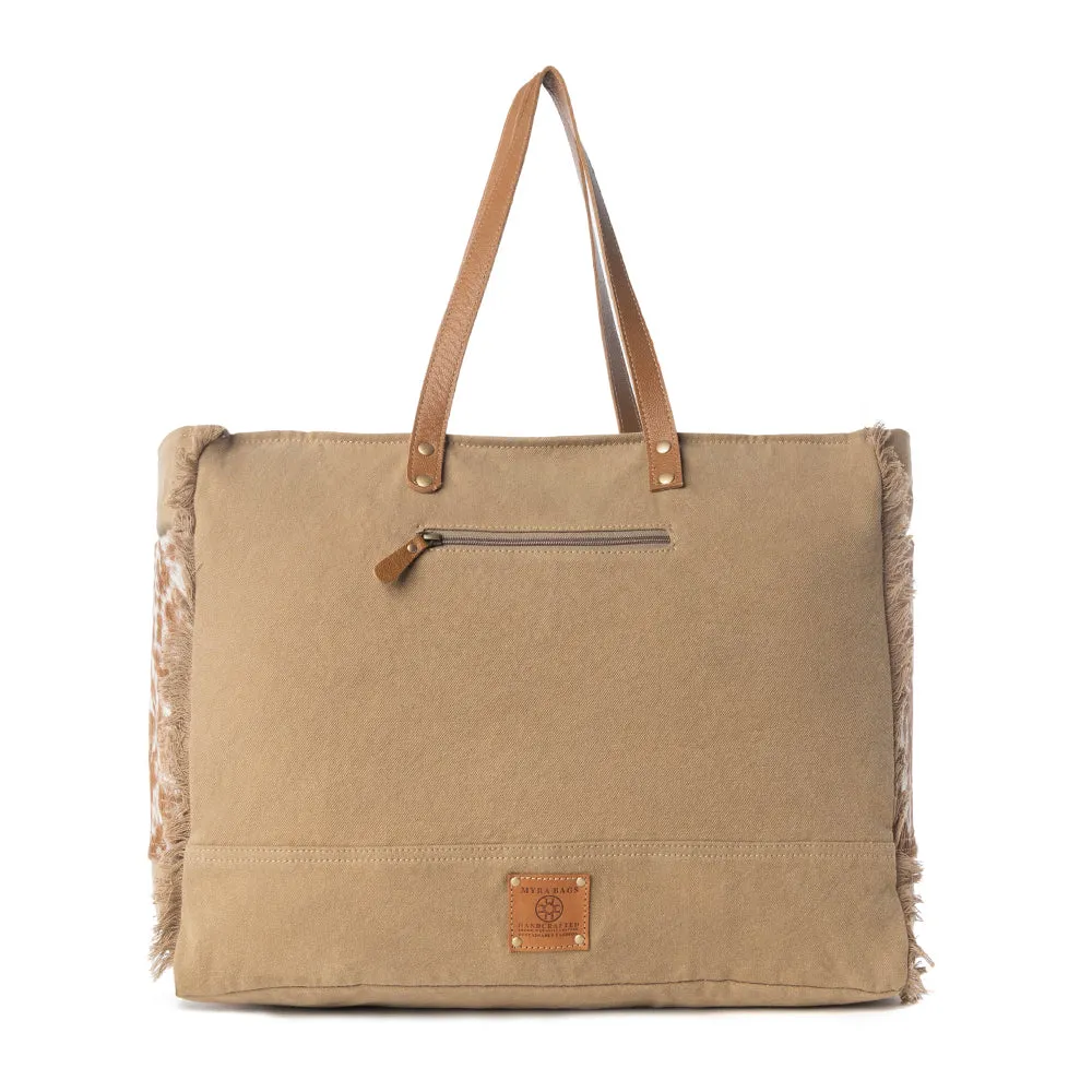 Cartwright Hand-Tooled Bag in Tan & White sold by Myra Bag product image thumbnail 3