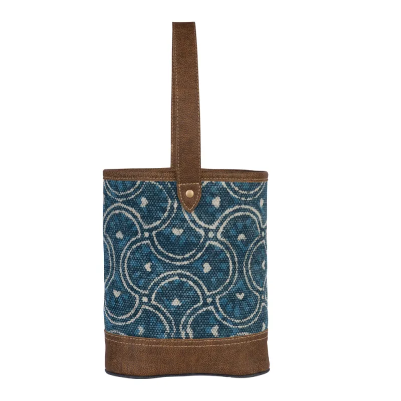 Cool Blue Wine Bag made by Myra Bag