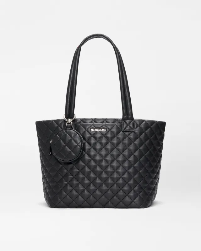 Black Quilted Leather Small Metro Tote with Long Handle sold by MZ Wallace