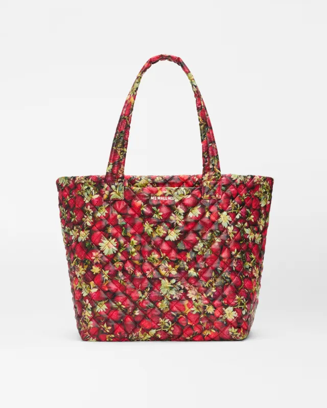 Strawberry Print Medium Metro Tote Deluxe sold by MZ Wallace