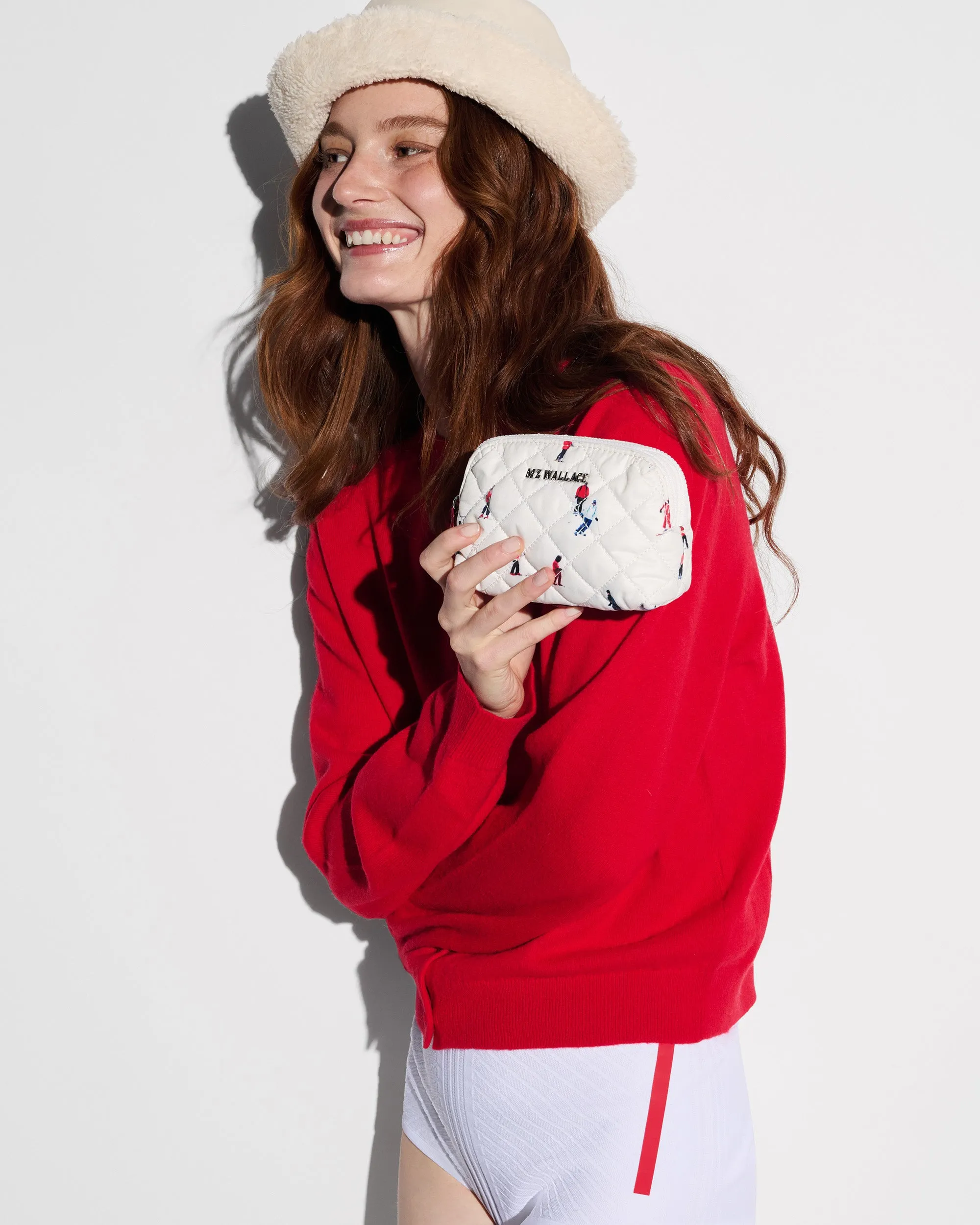 Dede Ski Print Mini Double Zip Cosmetic sold by MZ Wallace product image thumbnail 2