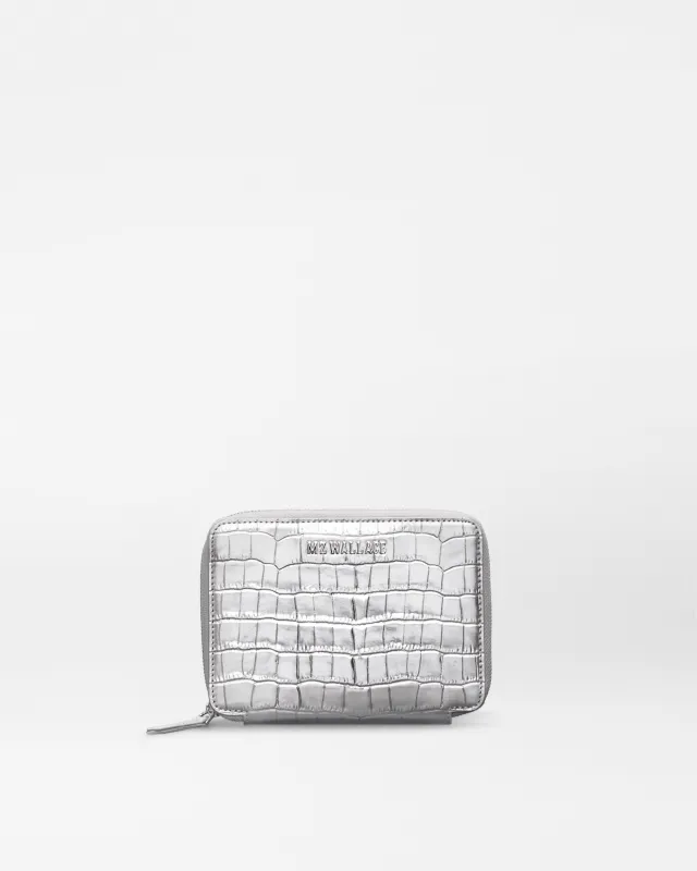Silver Croc Effect Passport Organizer sold by MZ Wallace