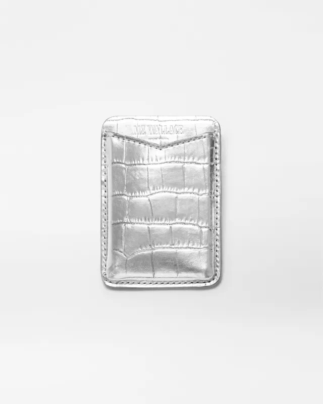 Silver Croc Effect Phone Card Case sold by MZ Wallace