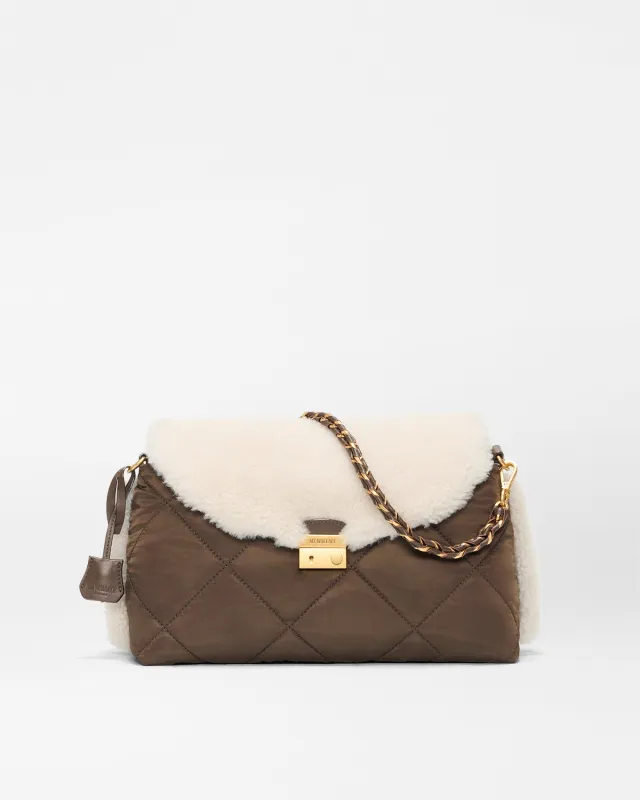 Shearling / Walnut Crosby Lock Shoulder sold by MZ Wallace
