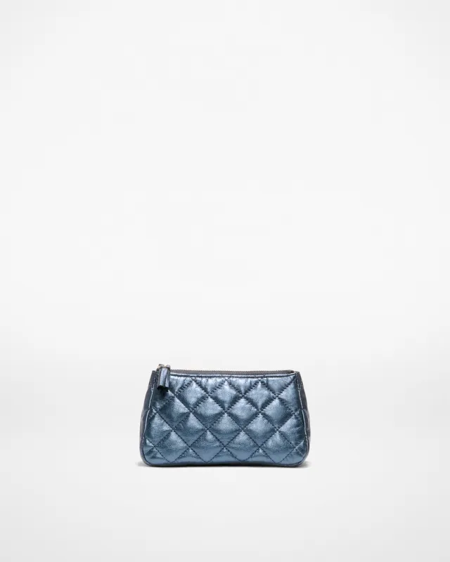Midnight Metallic Leather Small Luna Cosmetic sold by MZ Wallace