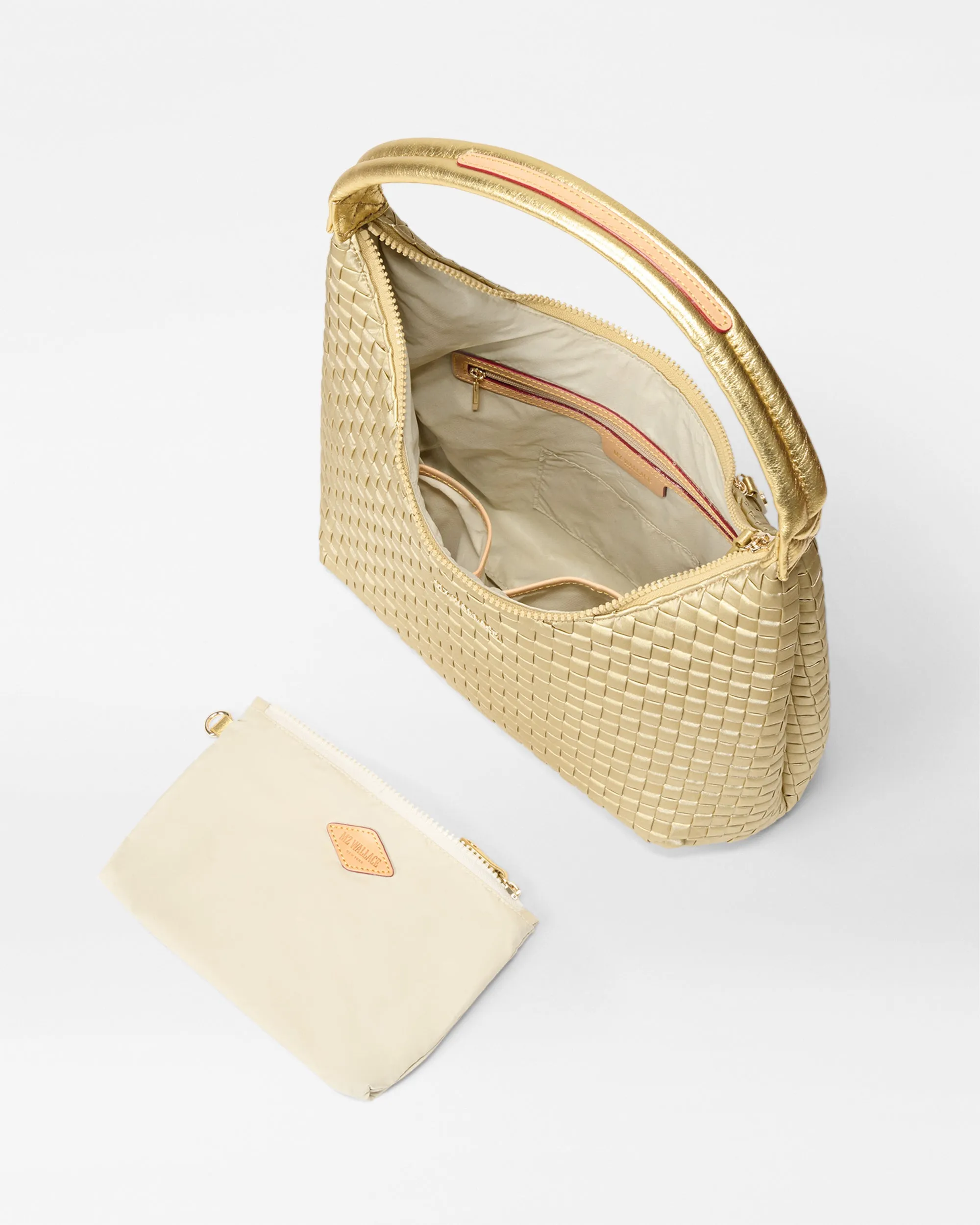 Light Gold Pearl Medium Woven Shoulder sold by MZ Wallace product image thumbnail 4