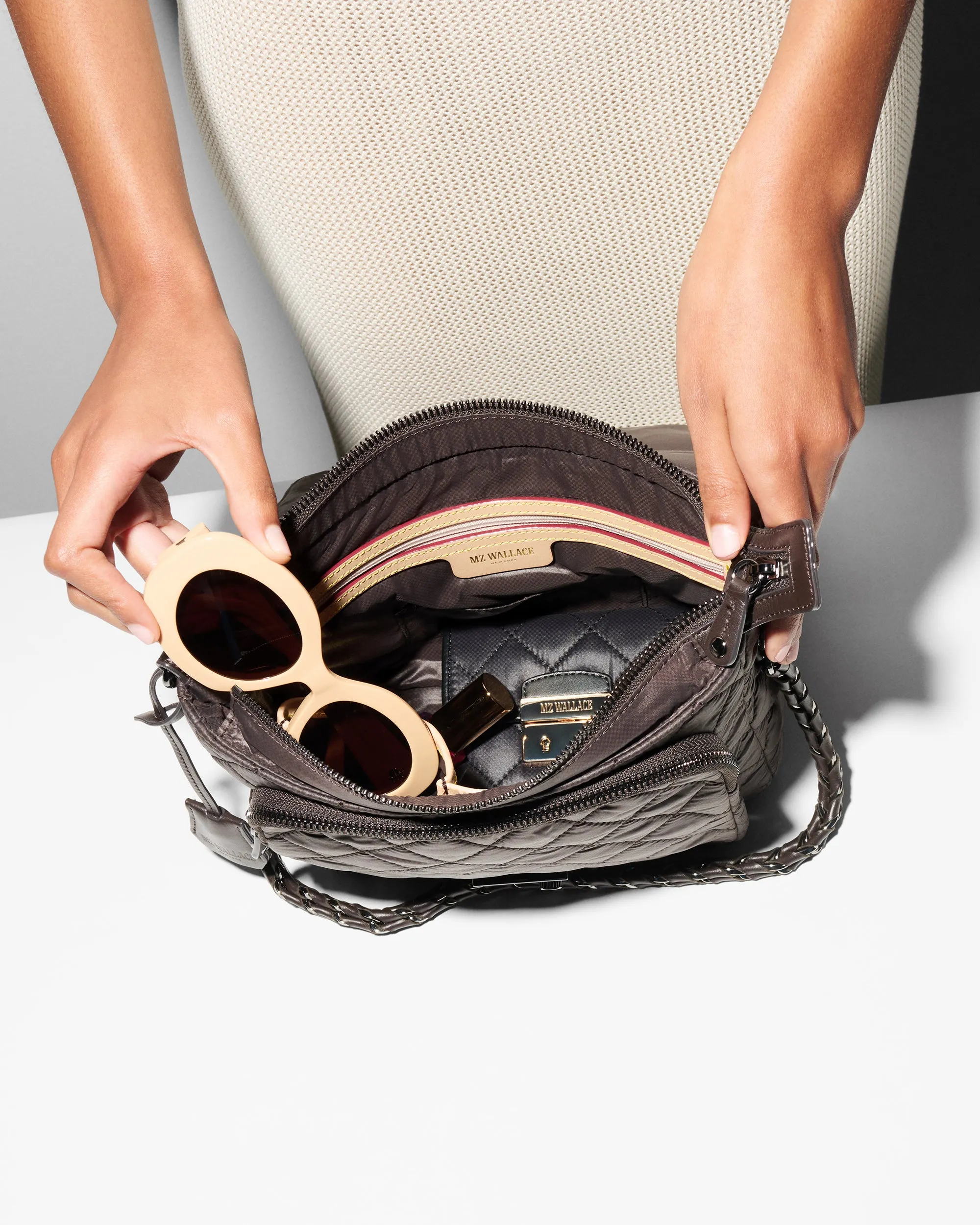 Espresso Medium Crosby Lock Crossbody sold by MZ Wallace product image thumbnail 4