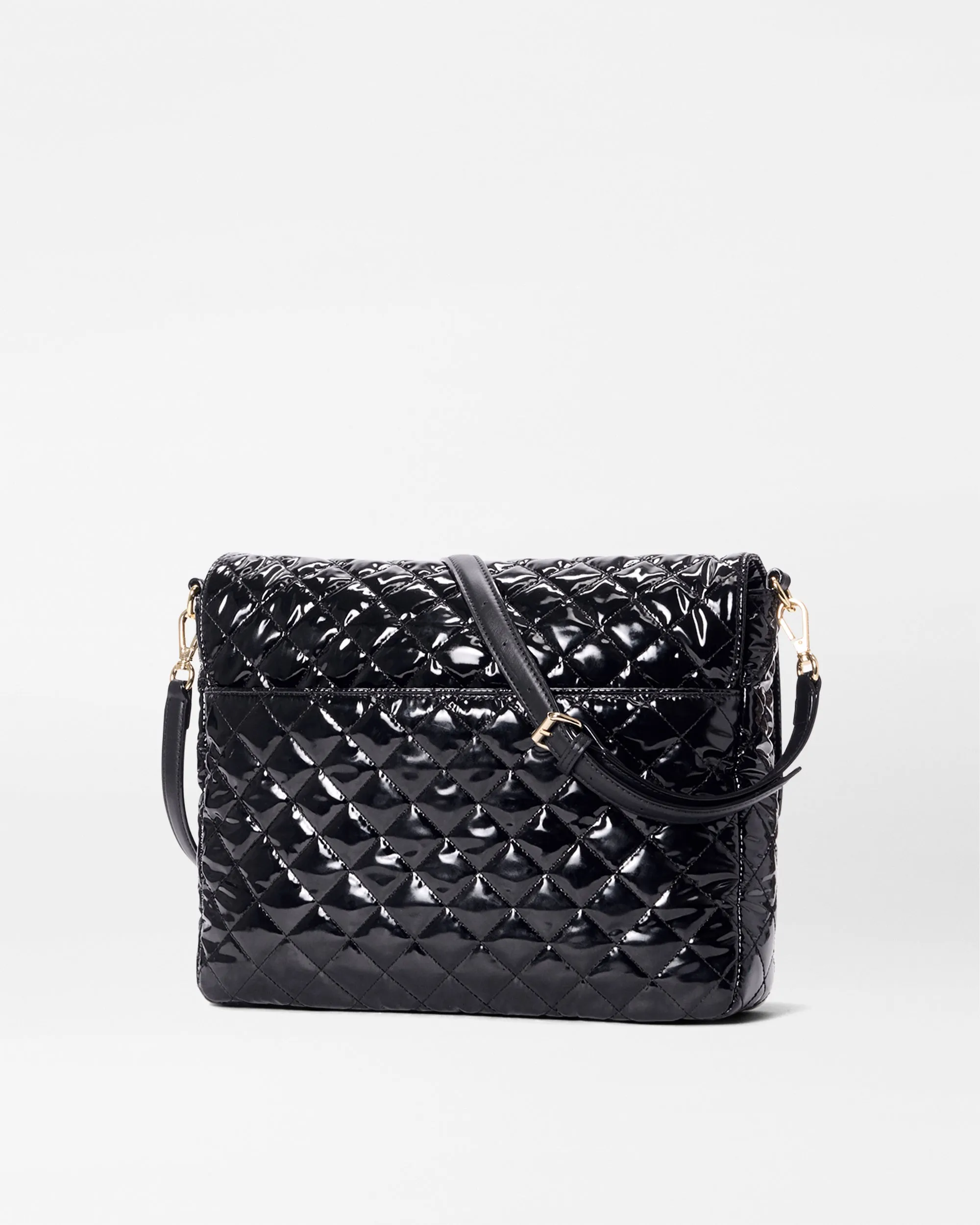 Black Lacquer Large Crosby Lock Crossbody sold by MZ Wallace product image thumbnail 3