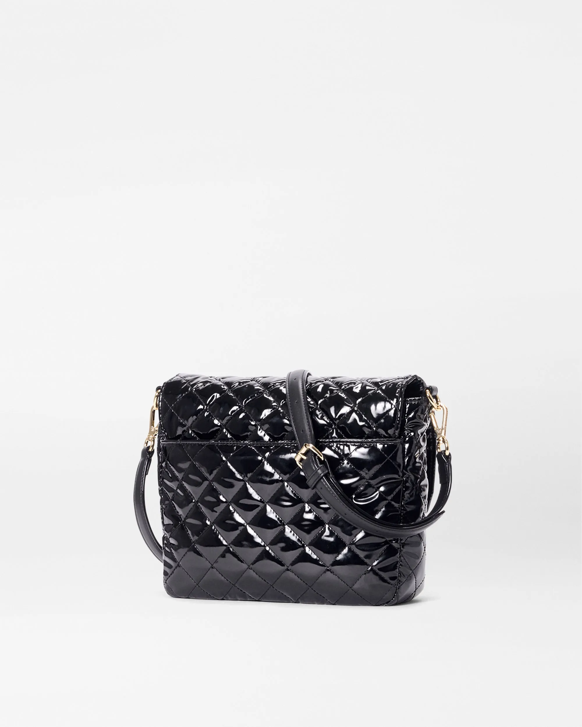 Black Lacquer Medium Crosby Lock Crossbody sold by MZ Wallace product image thumbnail 3