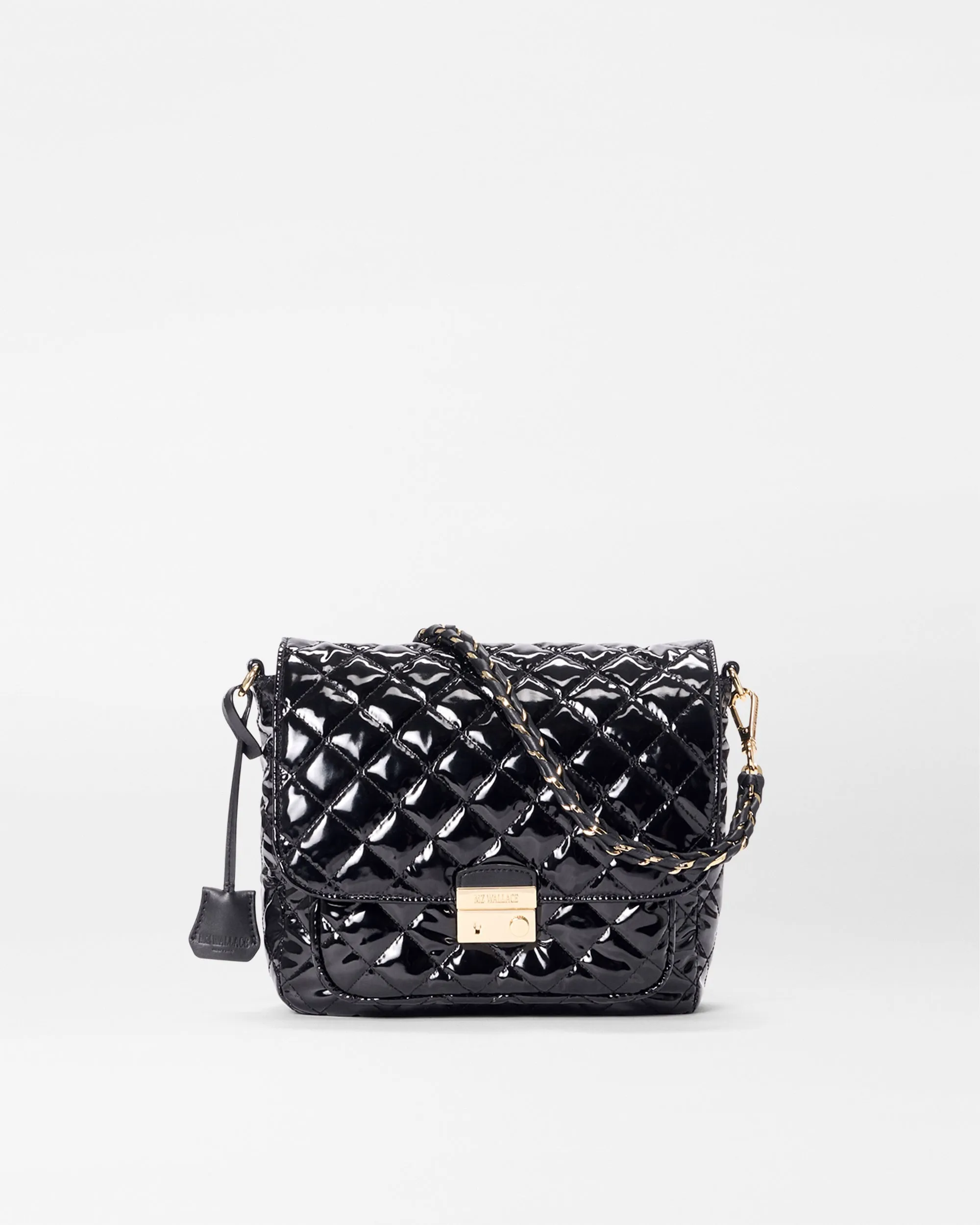Black Lacquer Medium Crosby Lock Crossbody sold by MZ Wallace