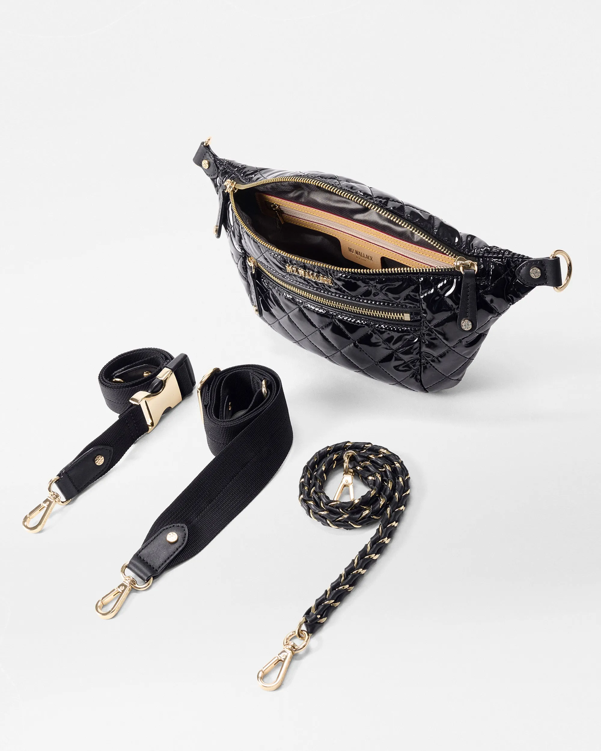 Black Lacquer Small Crosby Crossbody Sling sold by MZ Wallace product image thumbnail 4