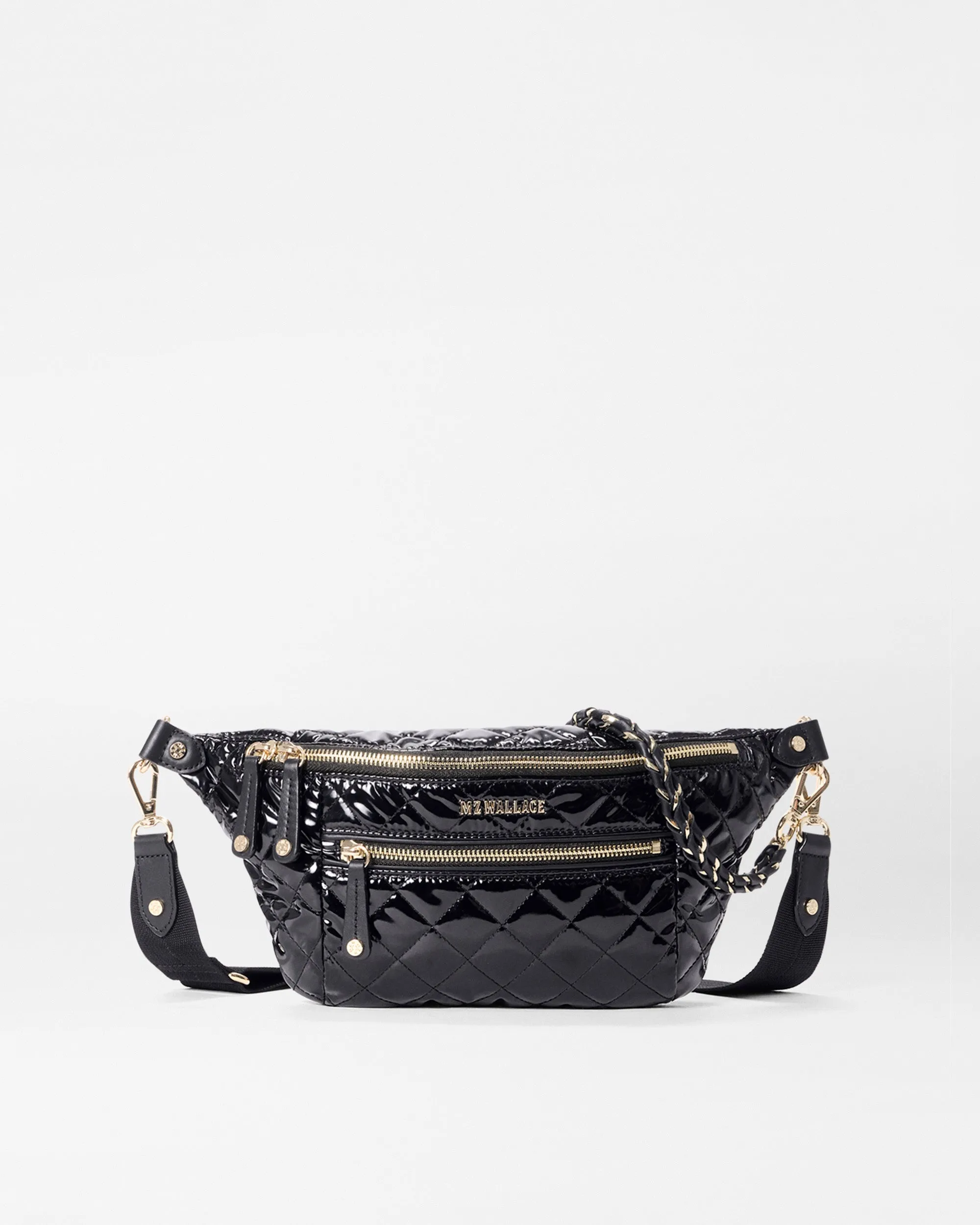 Black Lacquer Small Crosby Crossbody Sling sold by MZ Wallace