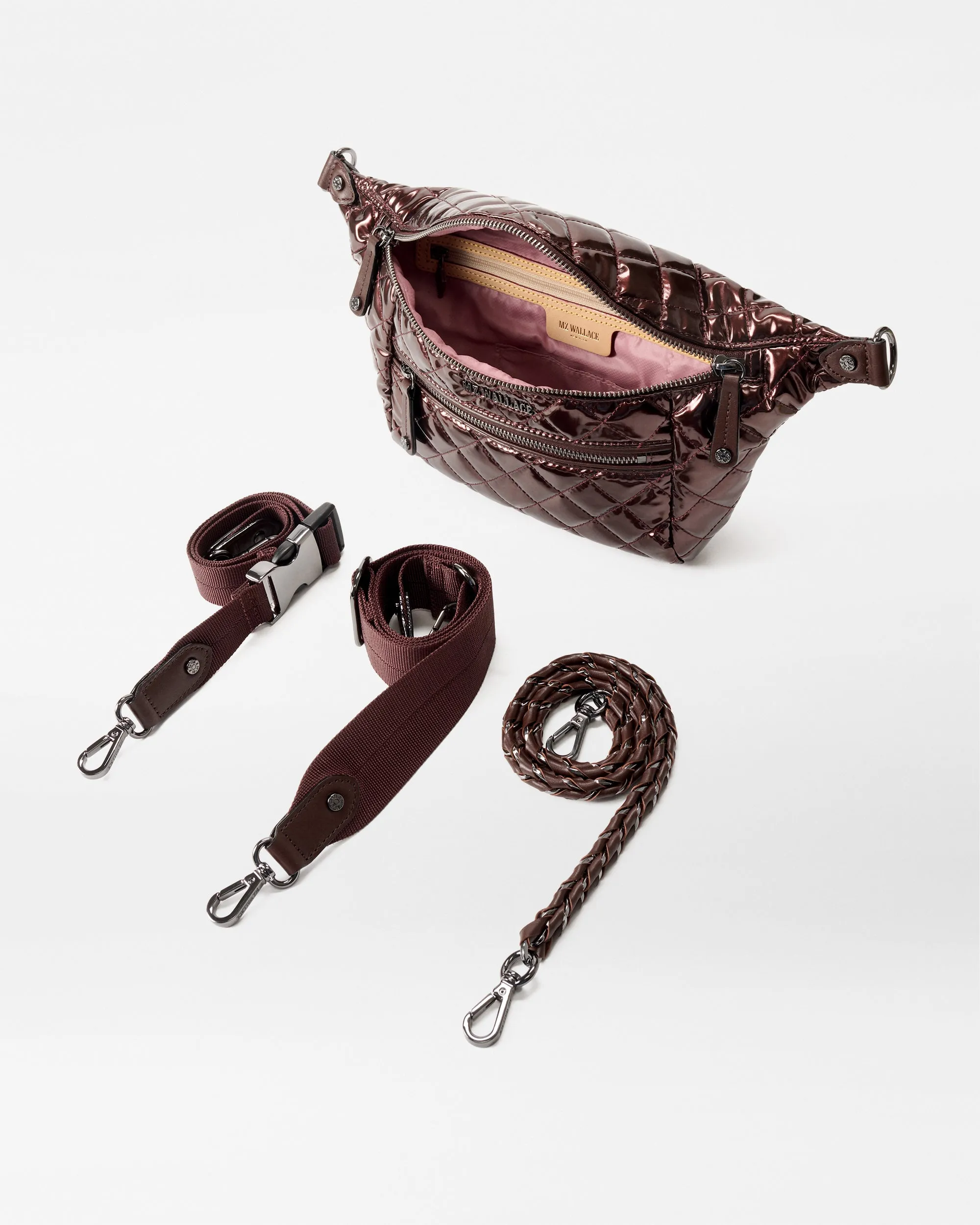 Bordeaux Lacquer Small Crosby Crossbody Sling sold by MZ Wallace product image thumbnail 4