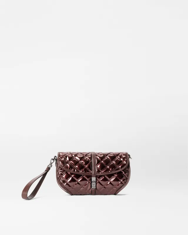 Bordeaux Lacquer Small Astor Convertible Clutch made by MZ Wallace