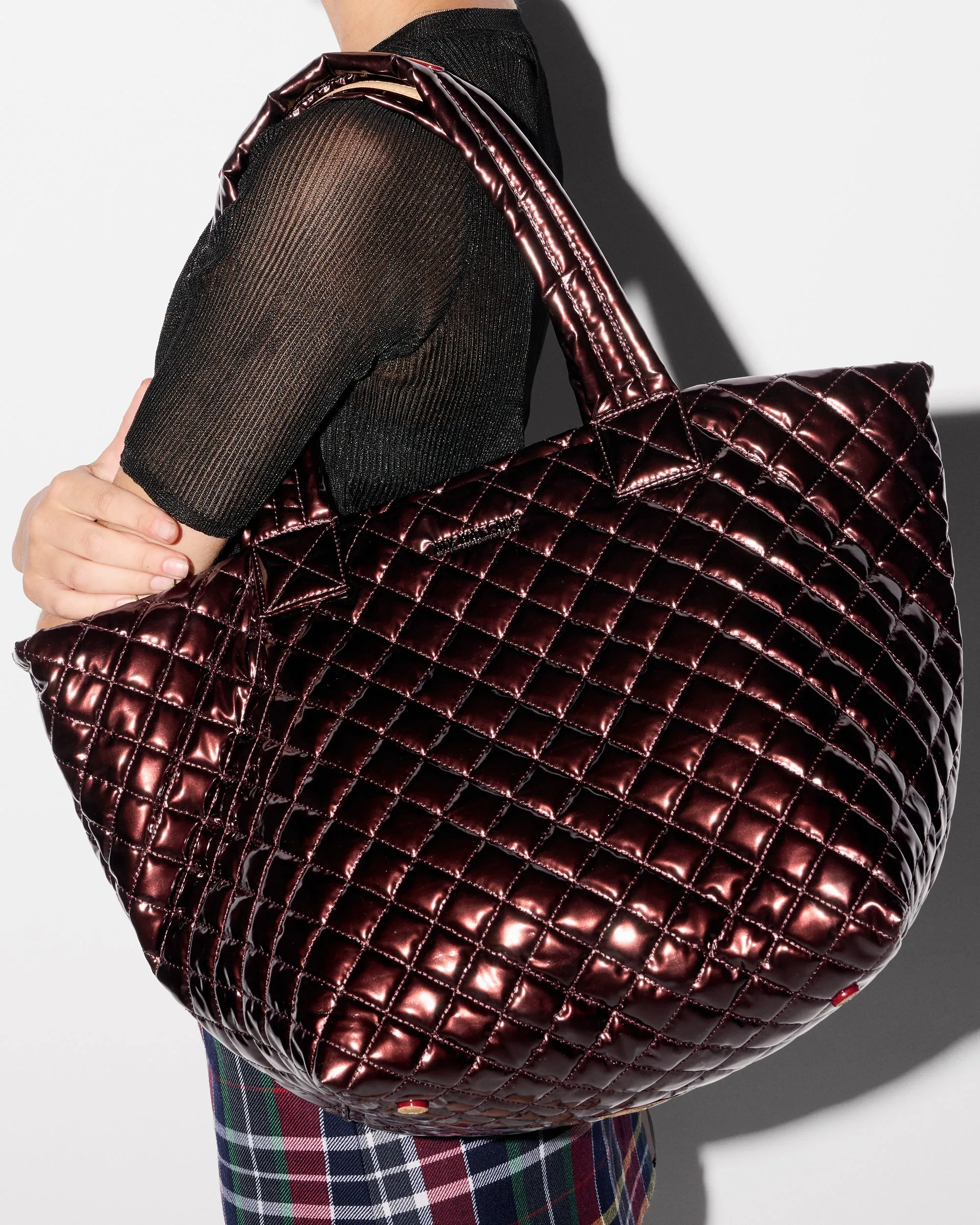 Bordeaux Lacquer Medium Metro Tote Deluxe sold by MZ Wallace product image thumbnail 2