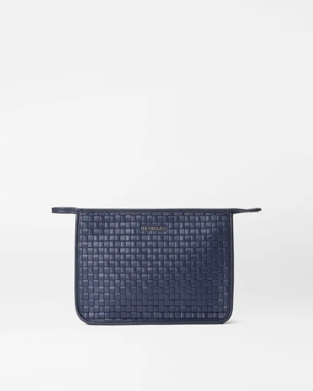 Navy Woven Clutch made by MZ Wallace