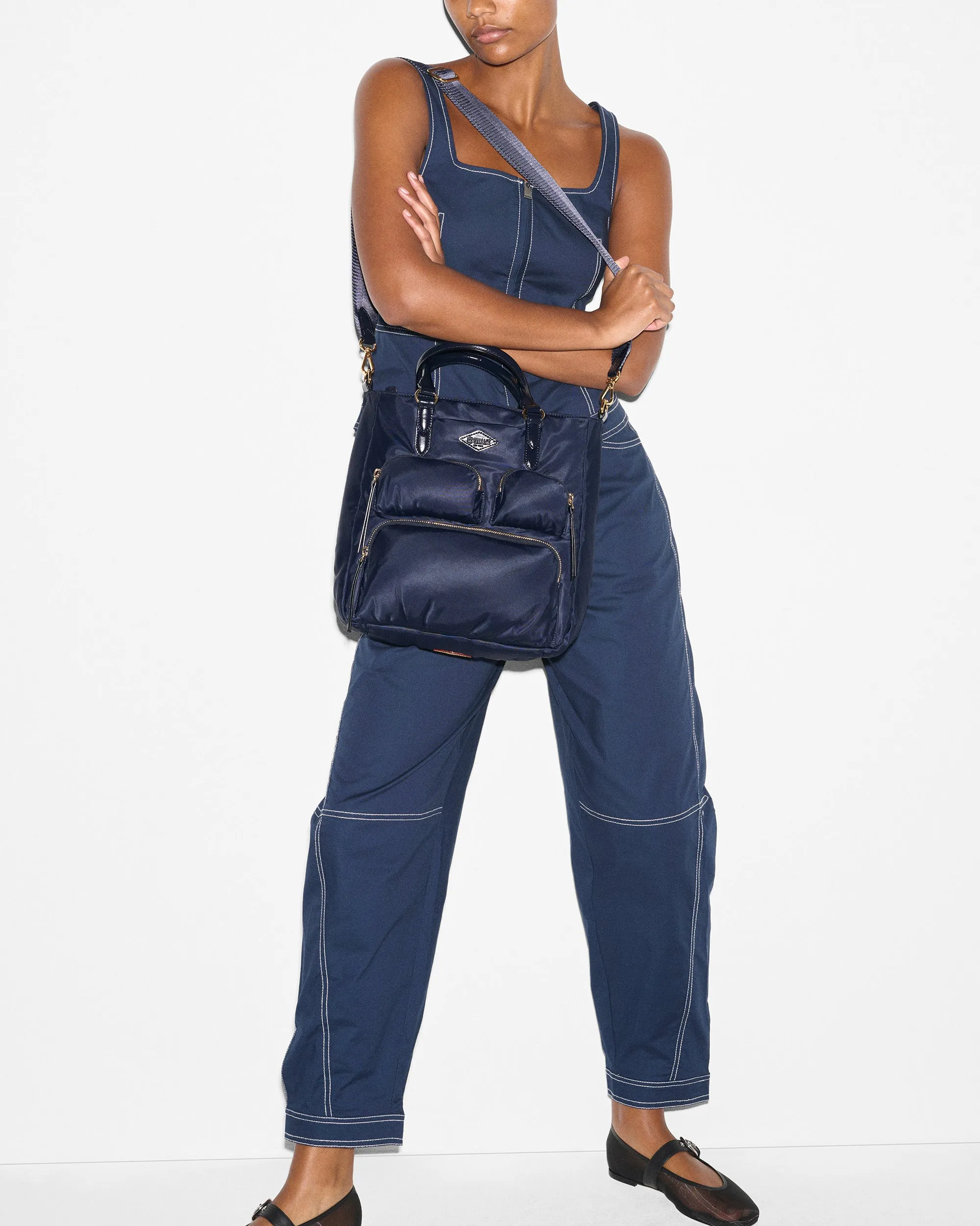 Navy Small Chelsea Top Handle Tote sold by MZ Wallace product image thumbnail 5