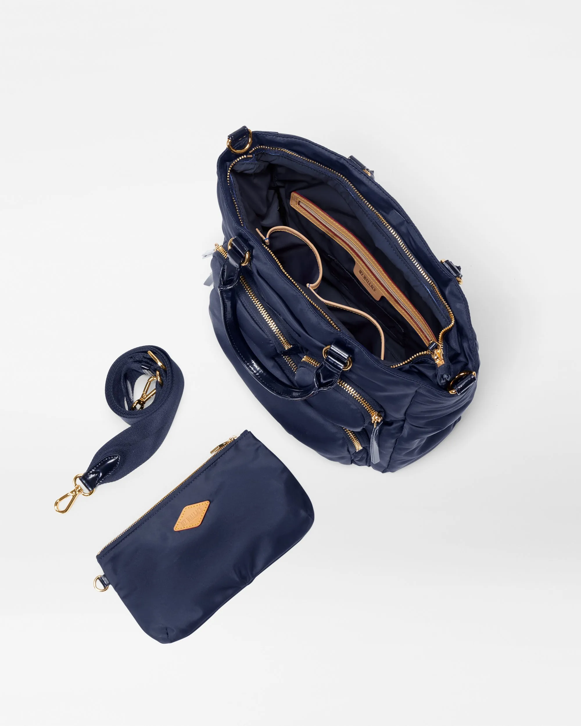 Navy Small Chelsea Top Handle Tote sold by MZ Wallace product image thumbnail 3