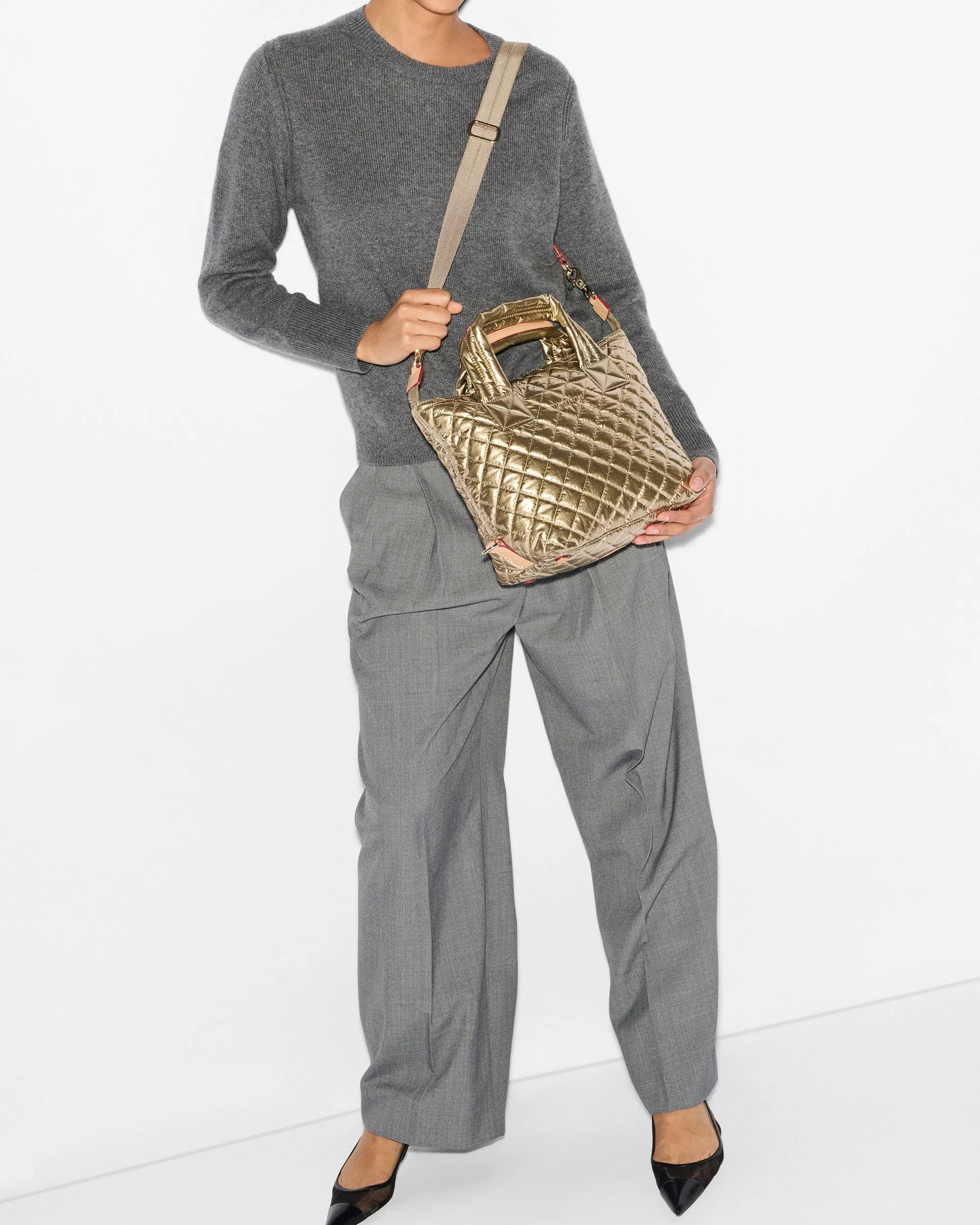 Antique Gold Metallic Small Sutton Deluxe sold by MZ Wallace product image thumbnail 4