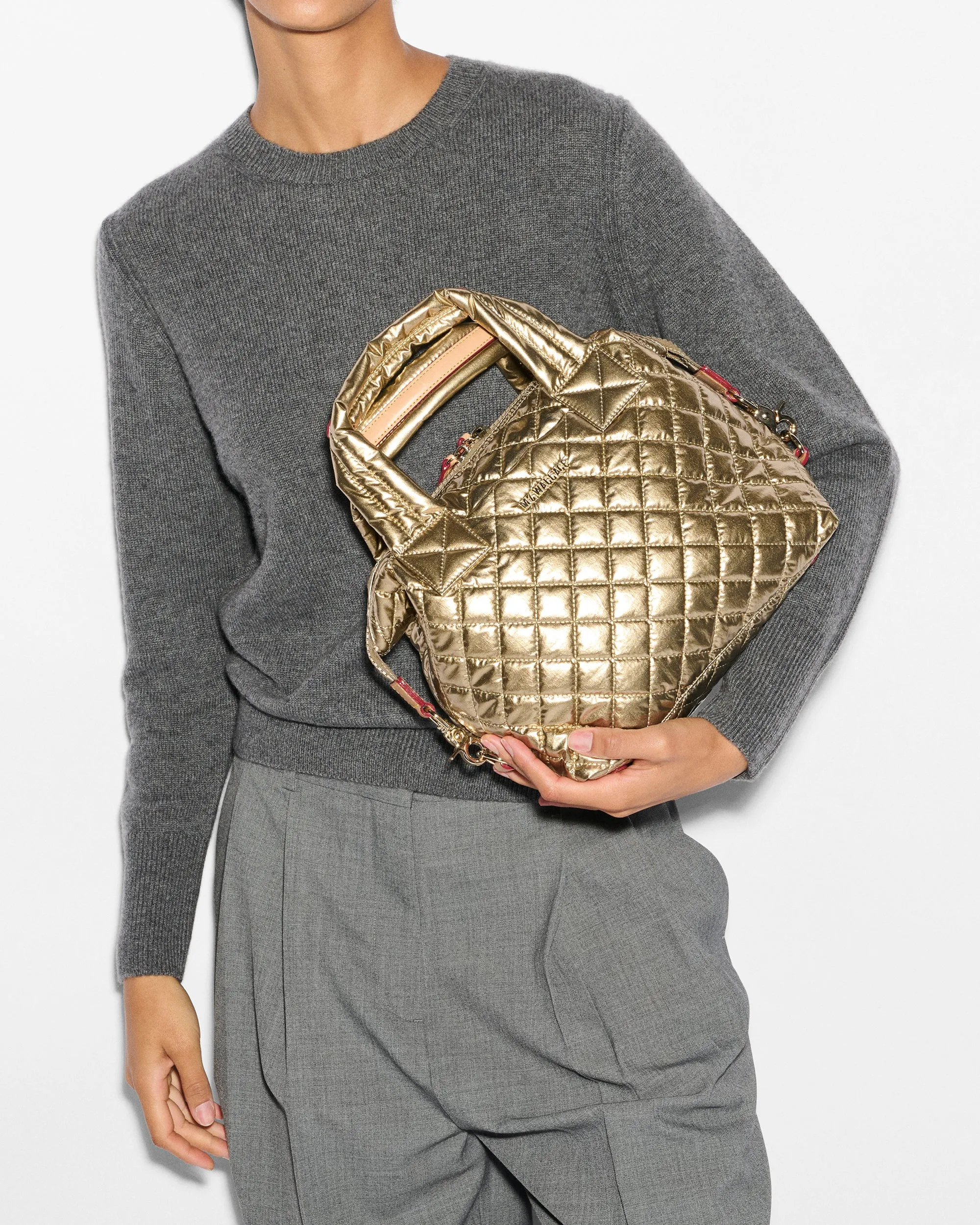 Antique Gold Metallic Small Sutton Deluxe sold by MZ Wallace product image thumbnail 2