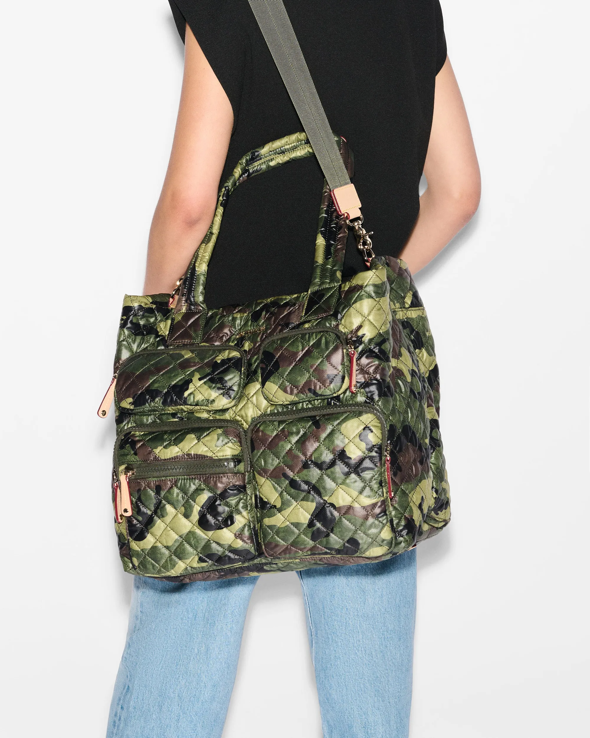 Green Camo Large Metro Travel Tote sold by MZ Wallace product image thumbnail 5