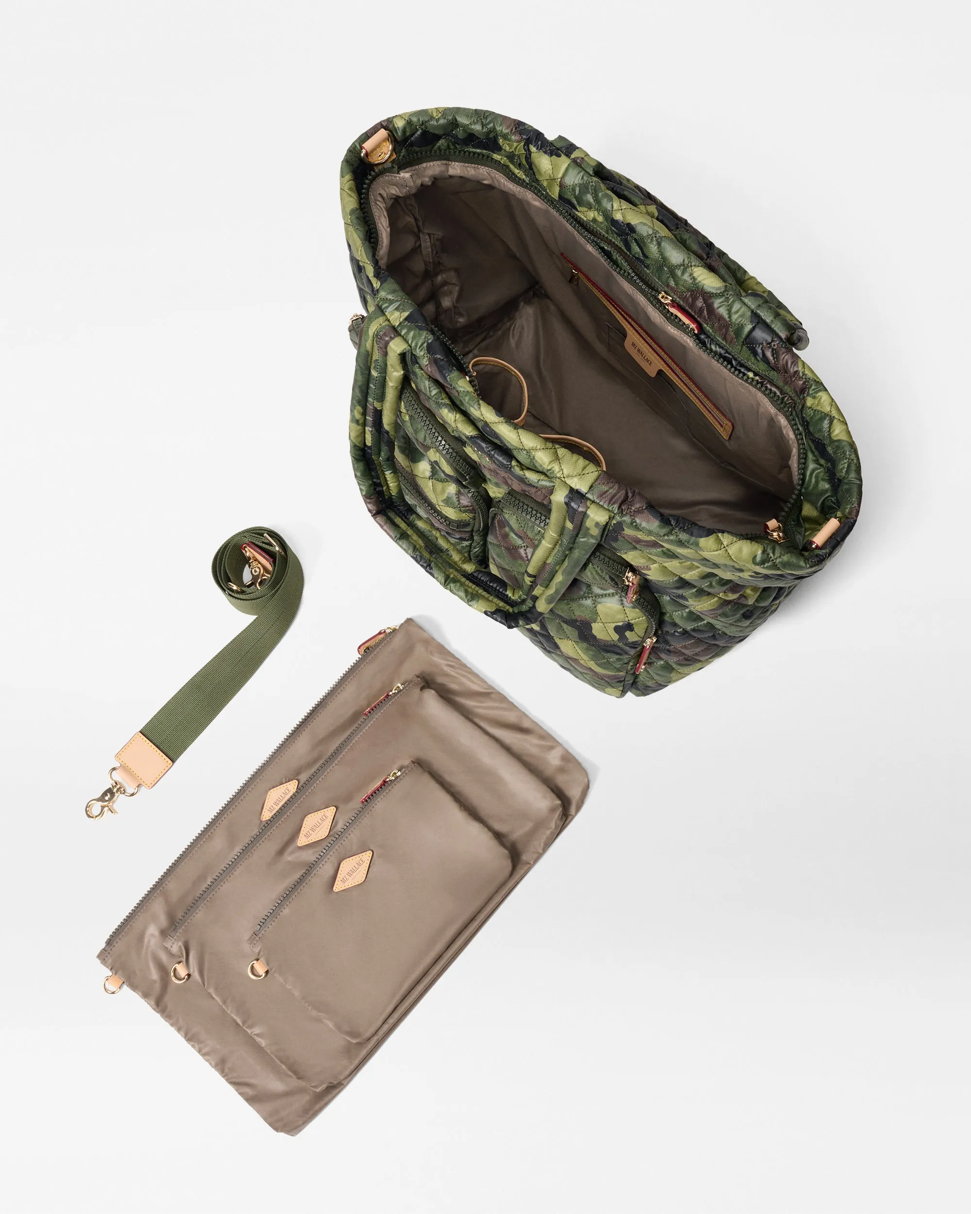 Green Camo Large Metro Travel Tote sold by MZ Wallace product image thumbnail 4