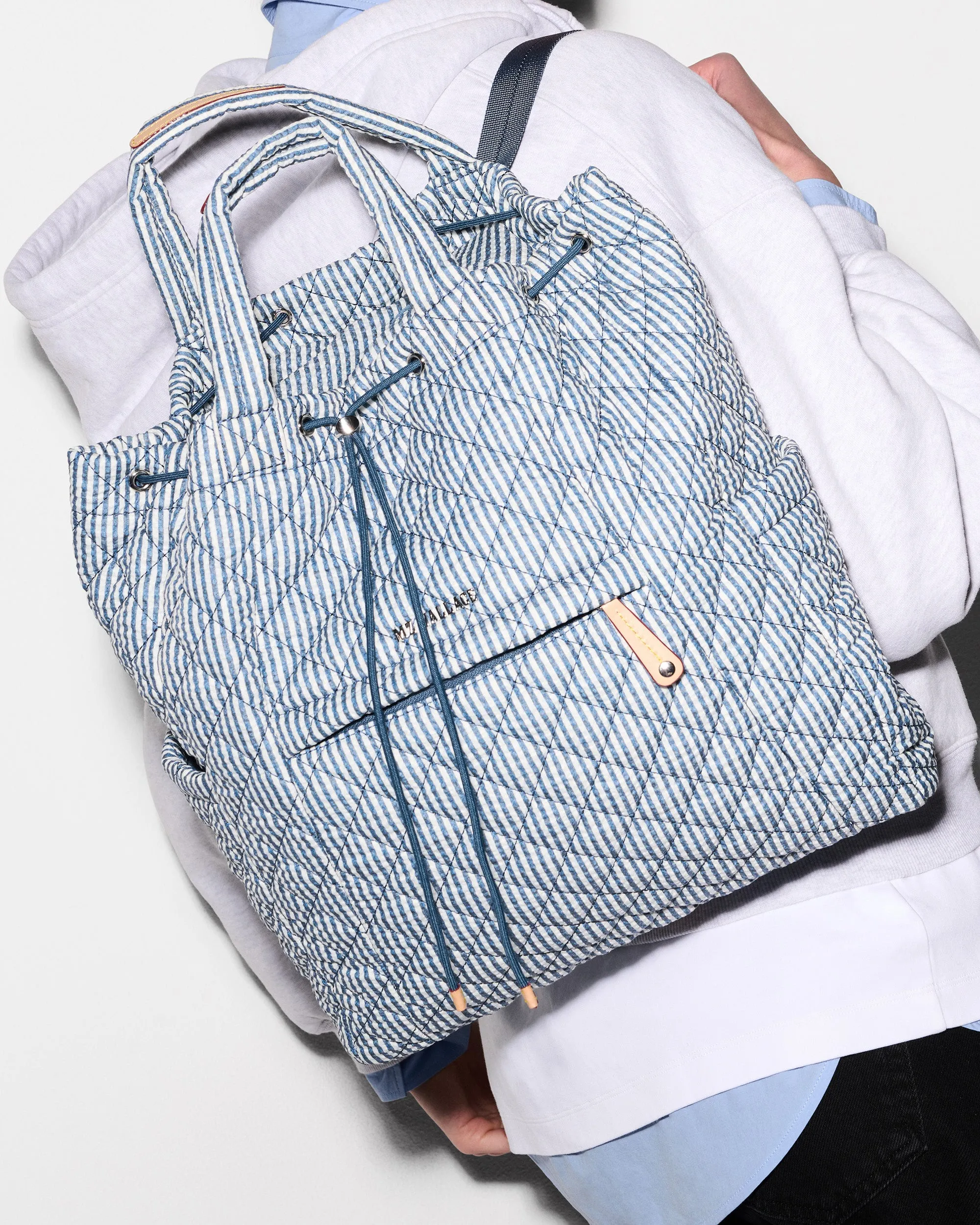 Seersucker Metro Convertible Backpack sold by MZ Wallace product image thumbnail 2