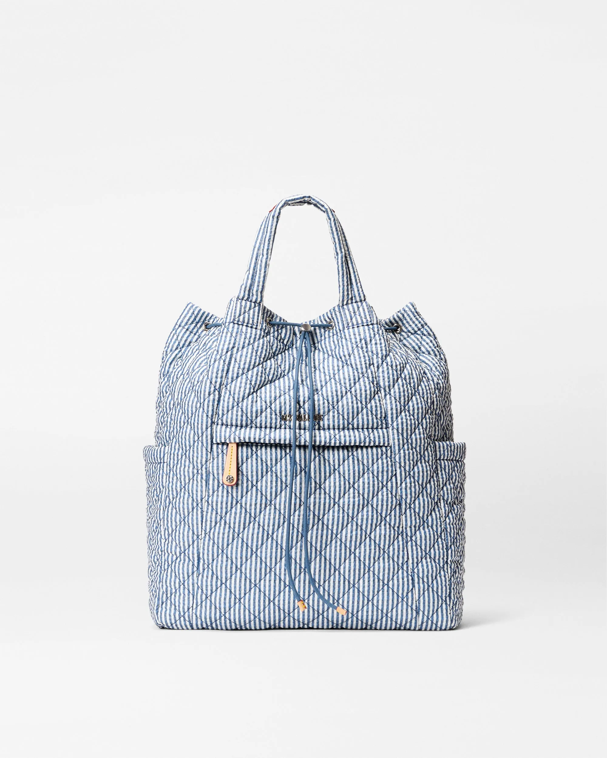 Seersucker Metro Convertible Backpack sold by MZ Wallace