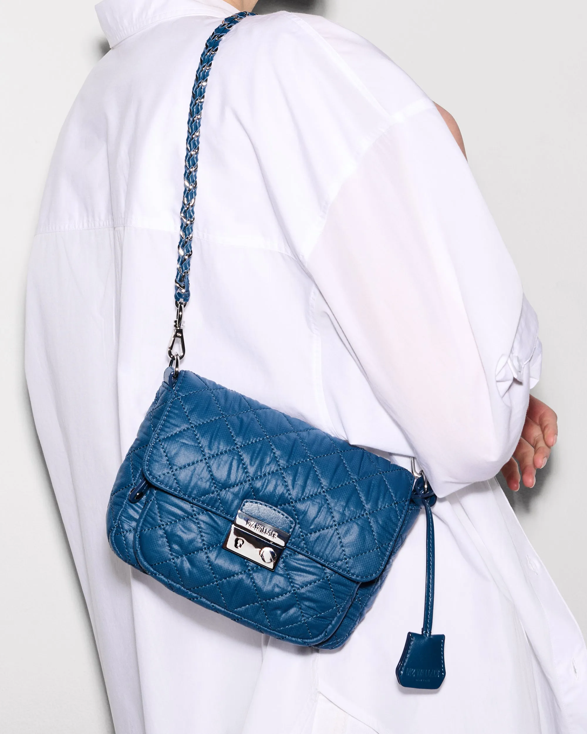 French Blue Small Crosby Lock Crossbody sold by MZ Wallace product image thumbnail 2