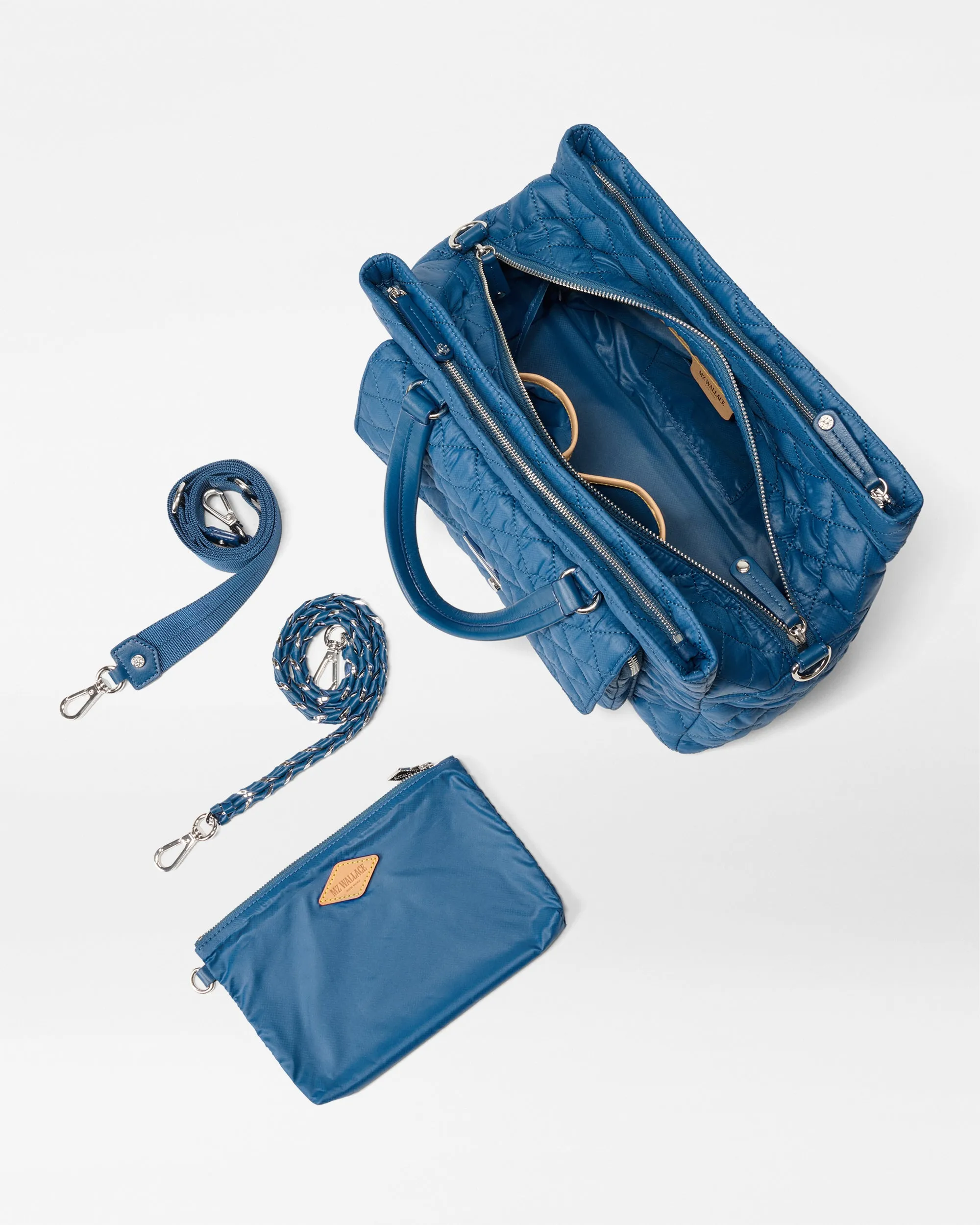 French Blue Crosby Lock Satchel sold by MZ Wallace product image thumbnail 4