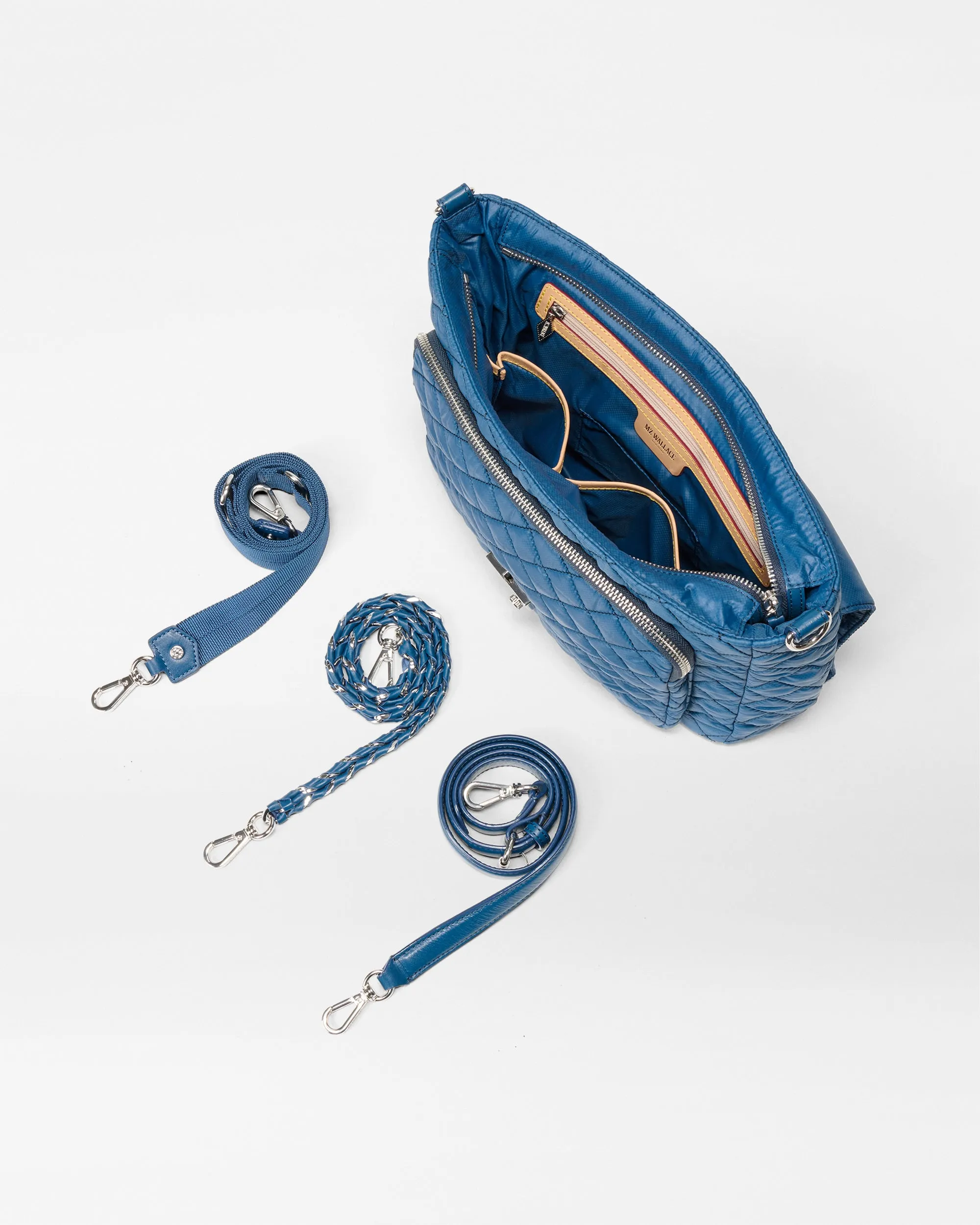 French Blue Large Crosby Lock Crossbody sold by MZ Wallace product image thumbnail 4