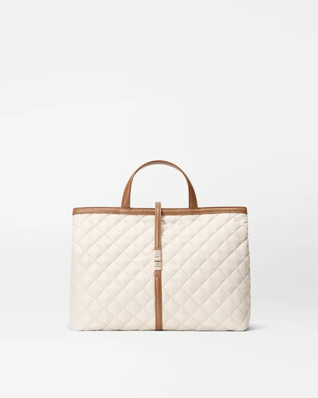 Sandshell with Brown Medium Astor Top Handle sold by MZ Wallace