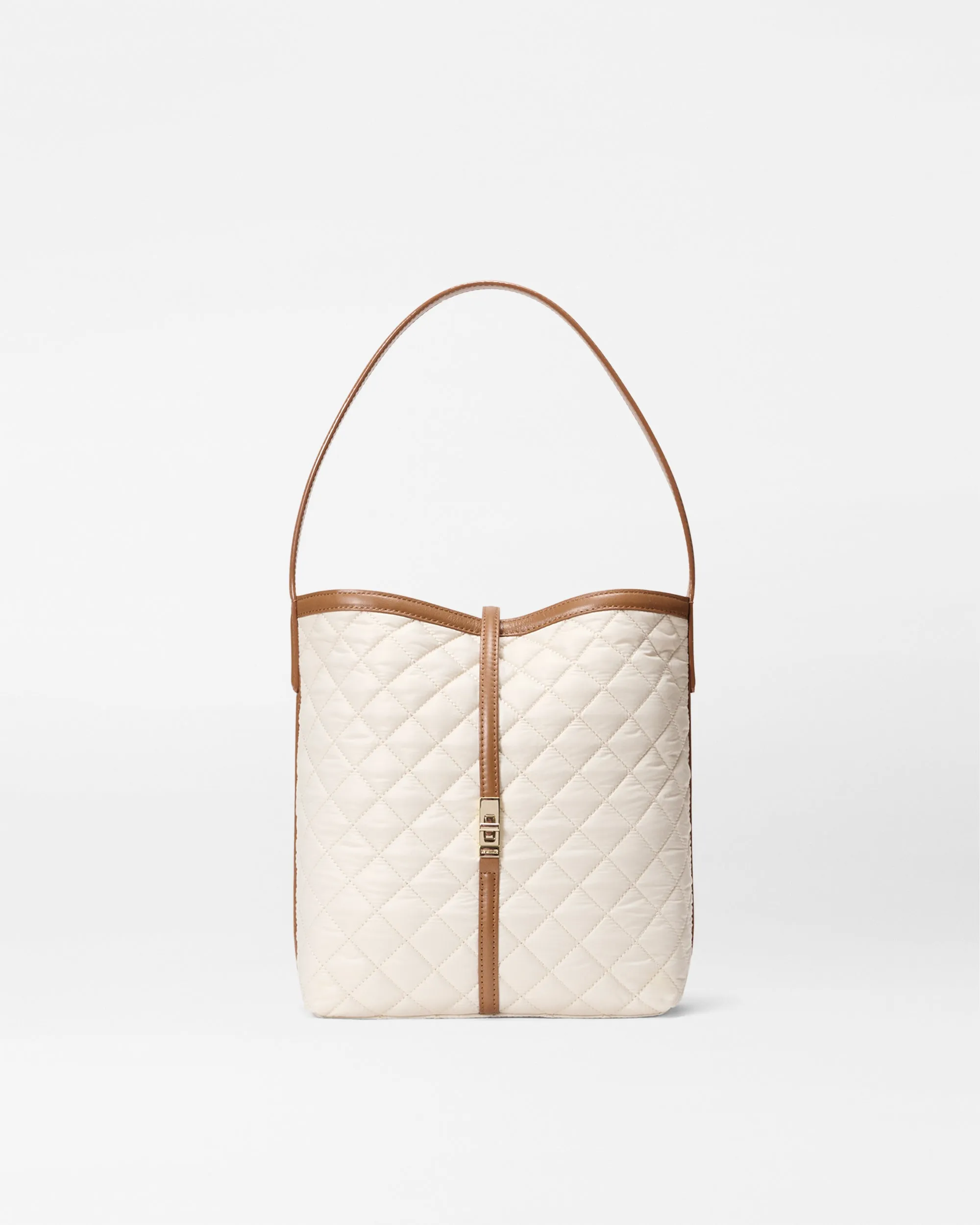 Sandshell with Brown Small Astor Hobo sold by MZ Wallace