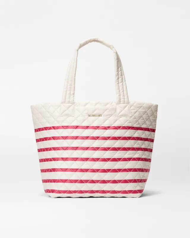 Sanshell/Apple Charter Stripe Medium Metro Tote Deluxe sold by MZ Wallace