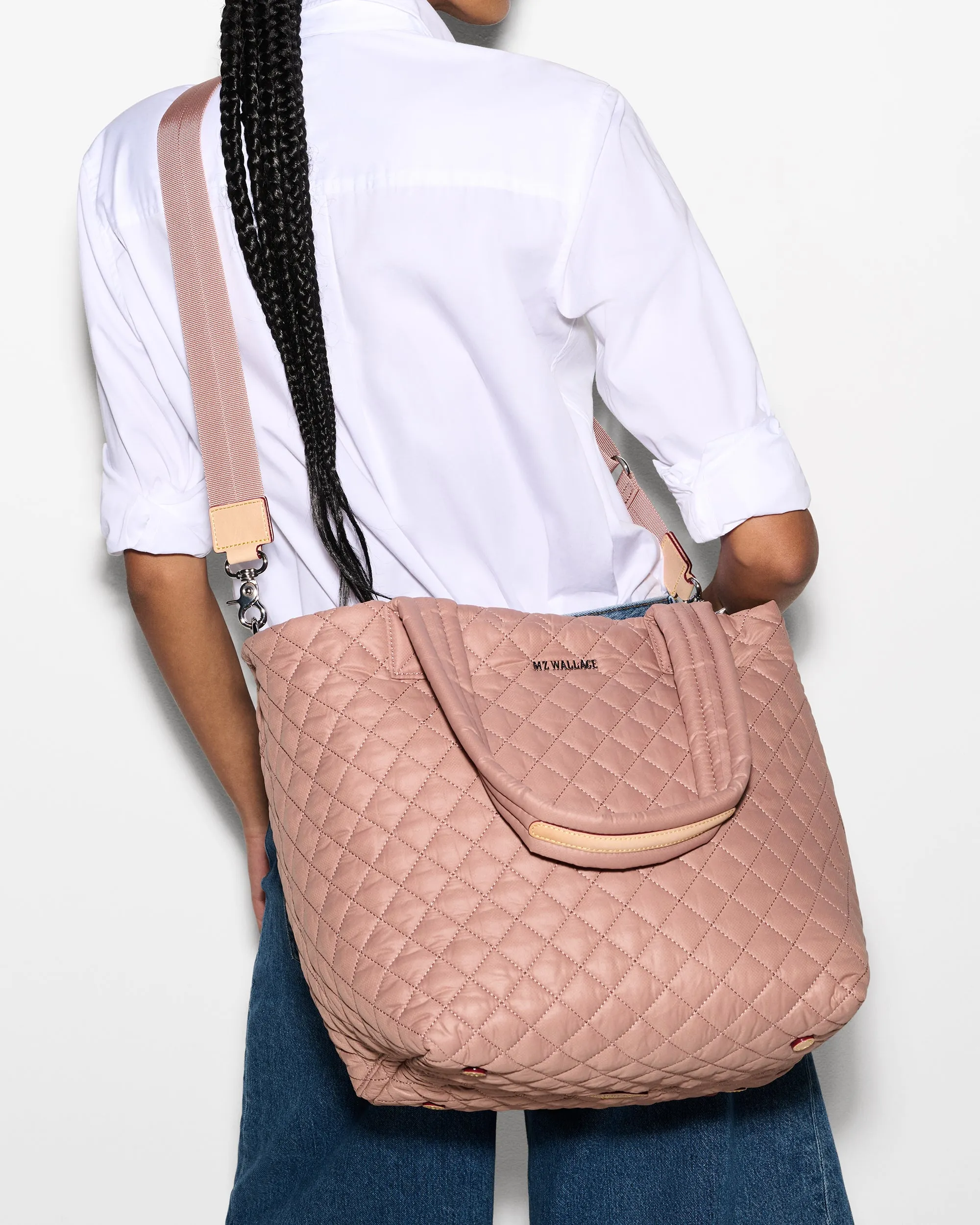 Dusty Rose Medium Metro Tote Deluxe sold by MZ Wallace product image thumbnail 5