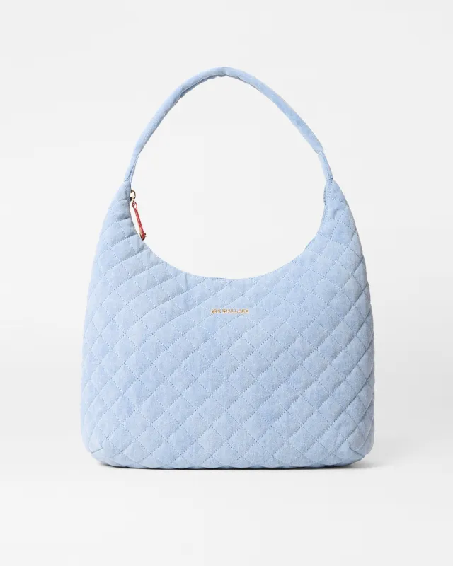 True Light Denim Large Metro Shoulder II sold by MZ Wallace