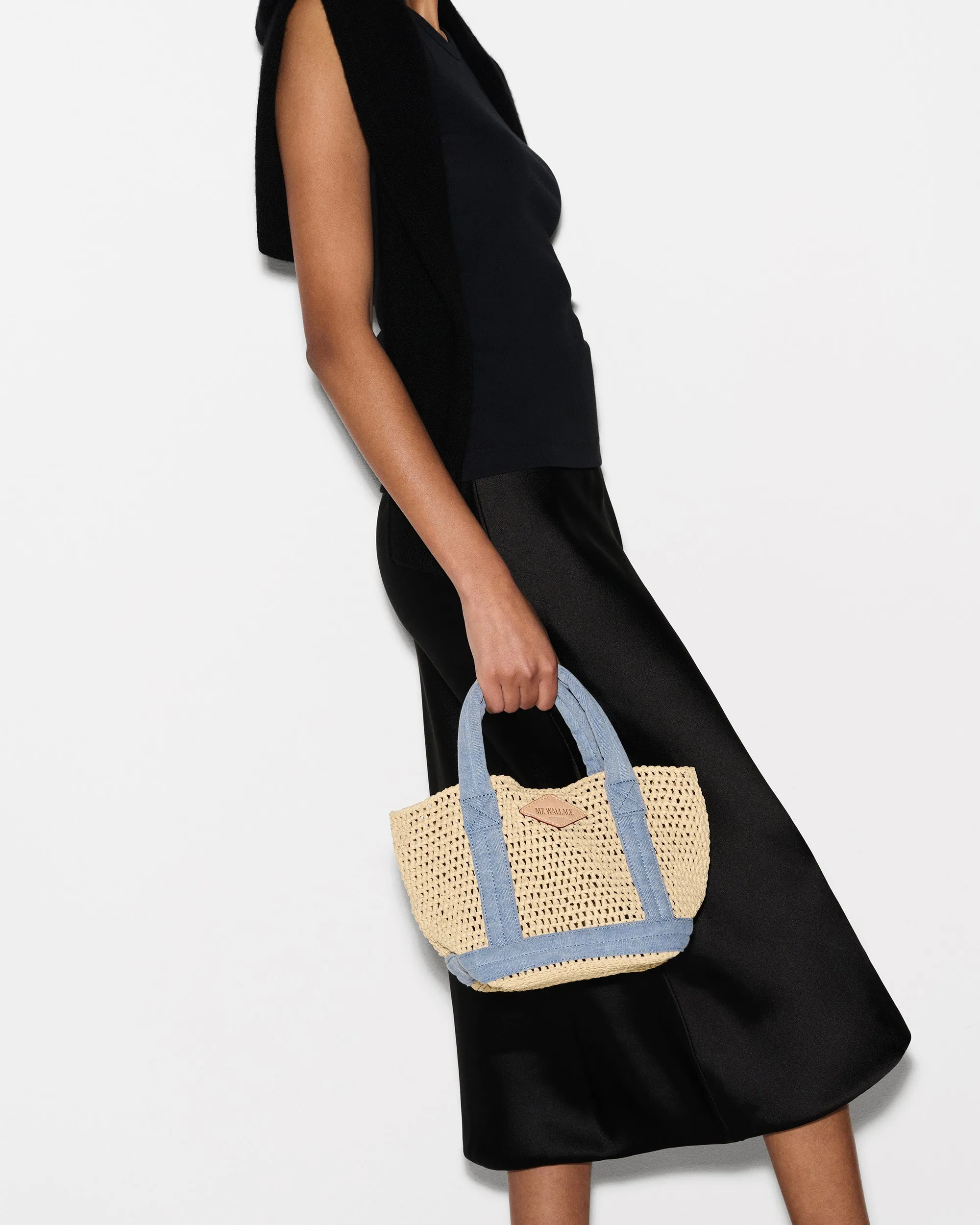 Crochet/Light Denim Mini Crochet Tote sold by MZ Wallace product image thumbnail 5