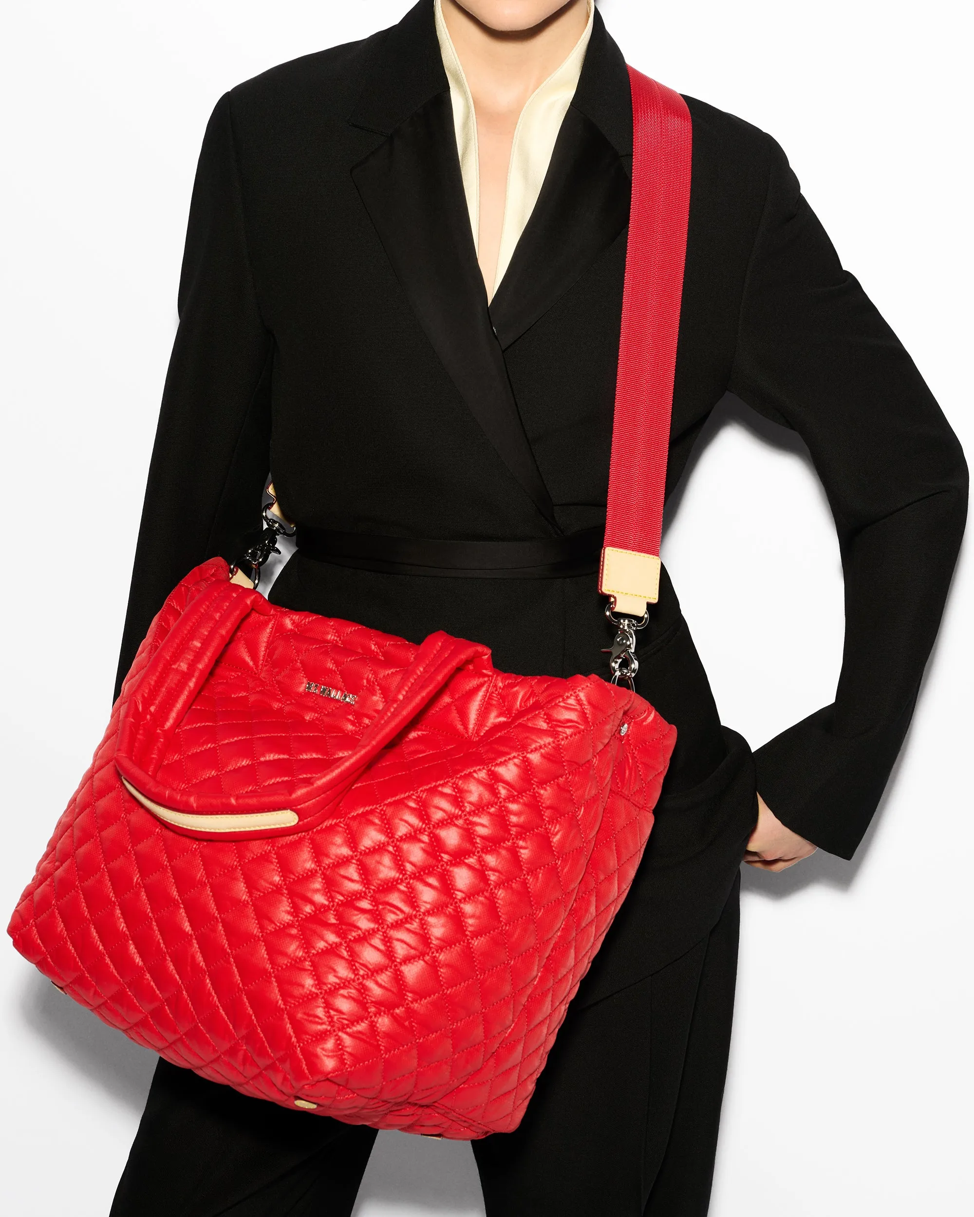 Bright Cherry Medium Metro Tote Deluxe sold by MZ Wallace product image thumbnail 5