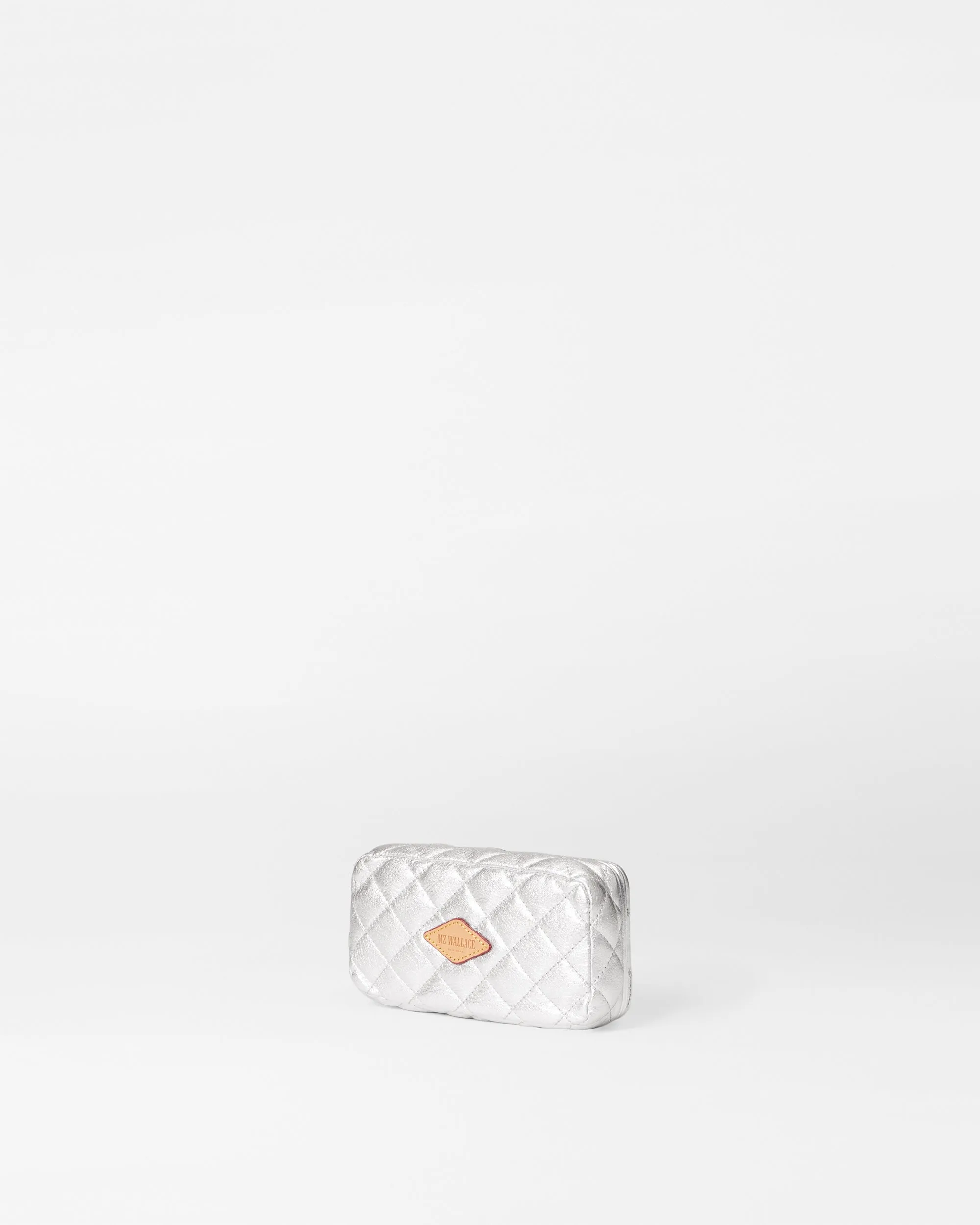 Silver Metallic Leather Medium Retro Frame Case sold by MZ Wallace product image thumbnail 3