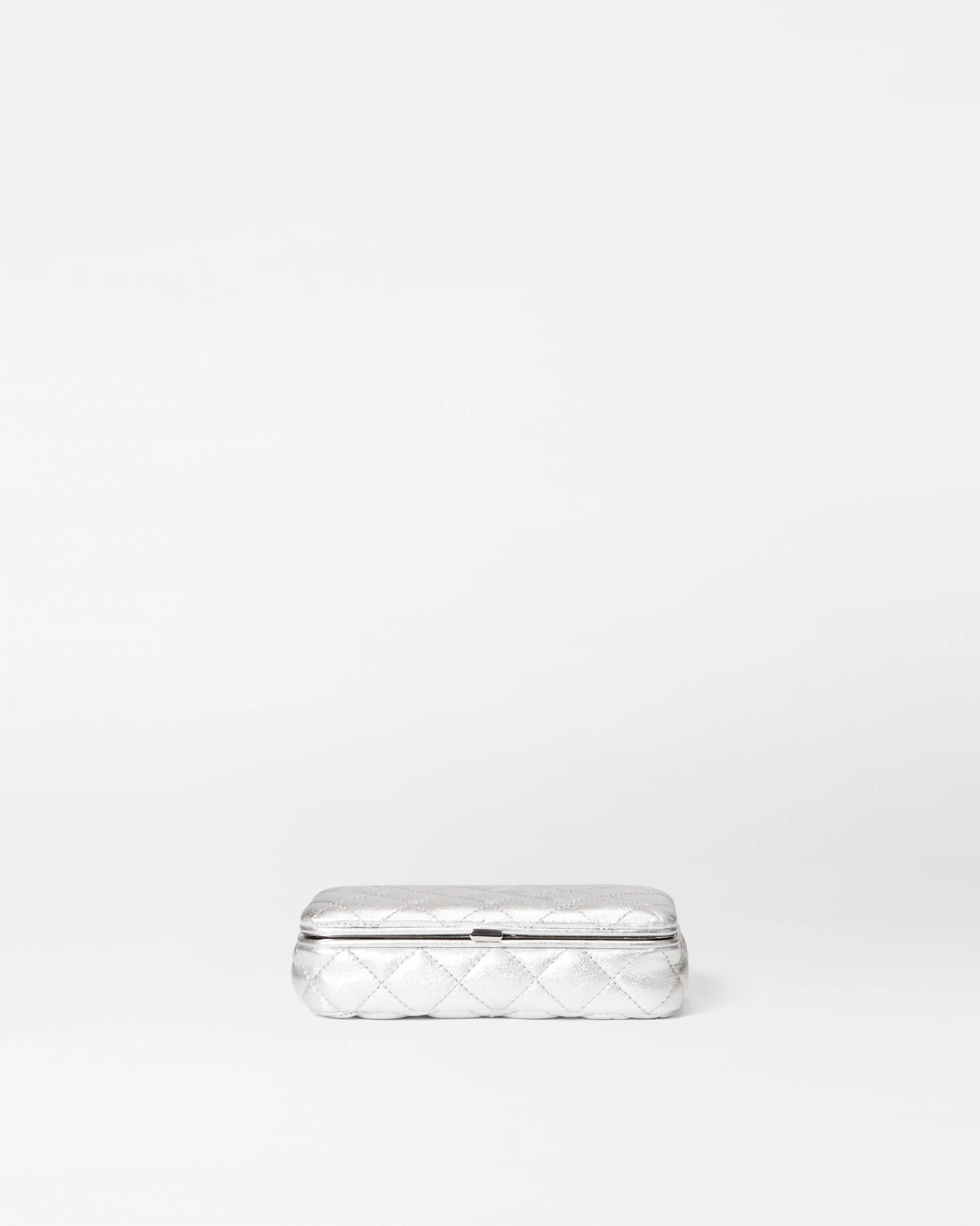 Silver Metallic Leather Medium Retro Frame Case sold by MZ Wallace