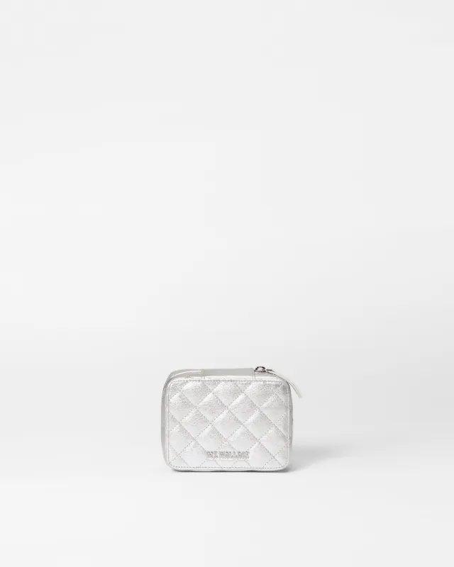 Silver Metallic Leather Jewelry Box sold by MZ Wallace
