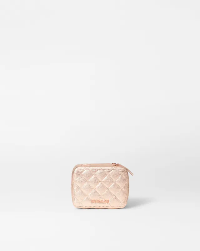 Rose Gold Metallic Leather  Jewelry Box sold by MZ Wallace