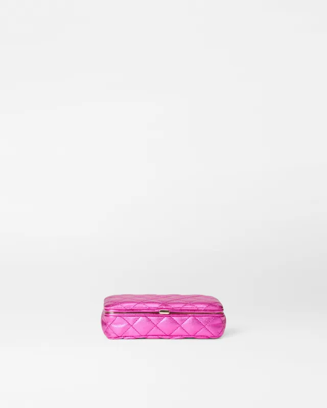 Hot Pink Metallic Leather Medium Retro Frame Case sold by MZ Wallace
