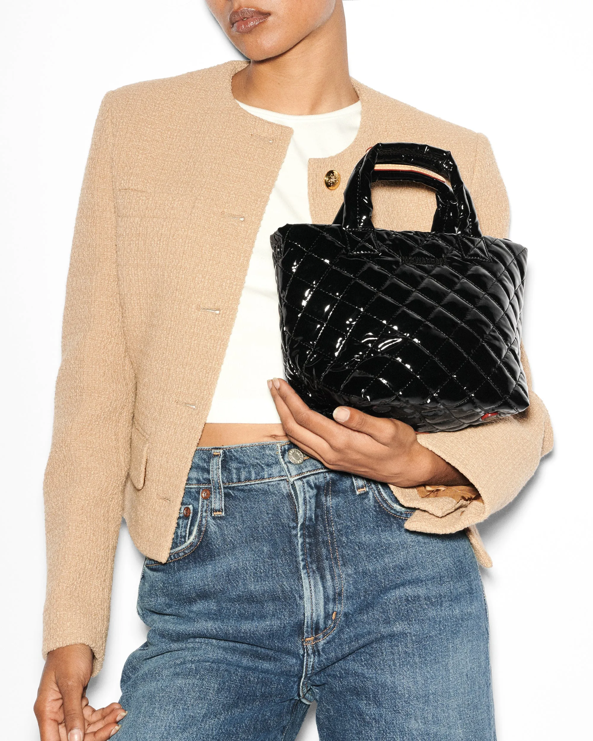 Black Lacquer Micro Metro Tote Deluxe sold by MZ Wallace product image thumbnail 5