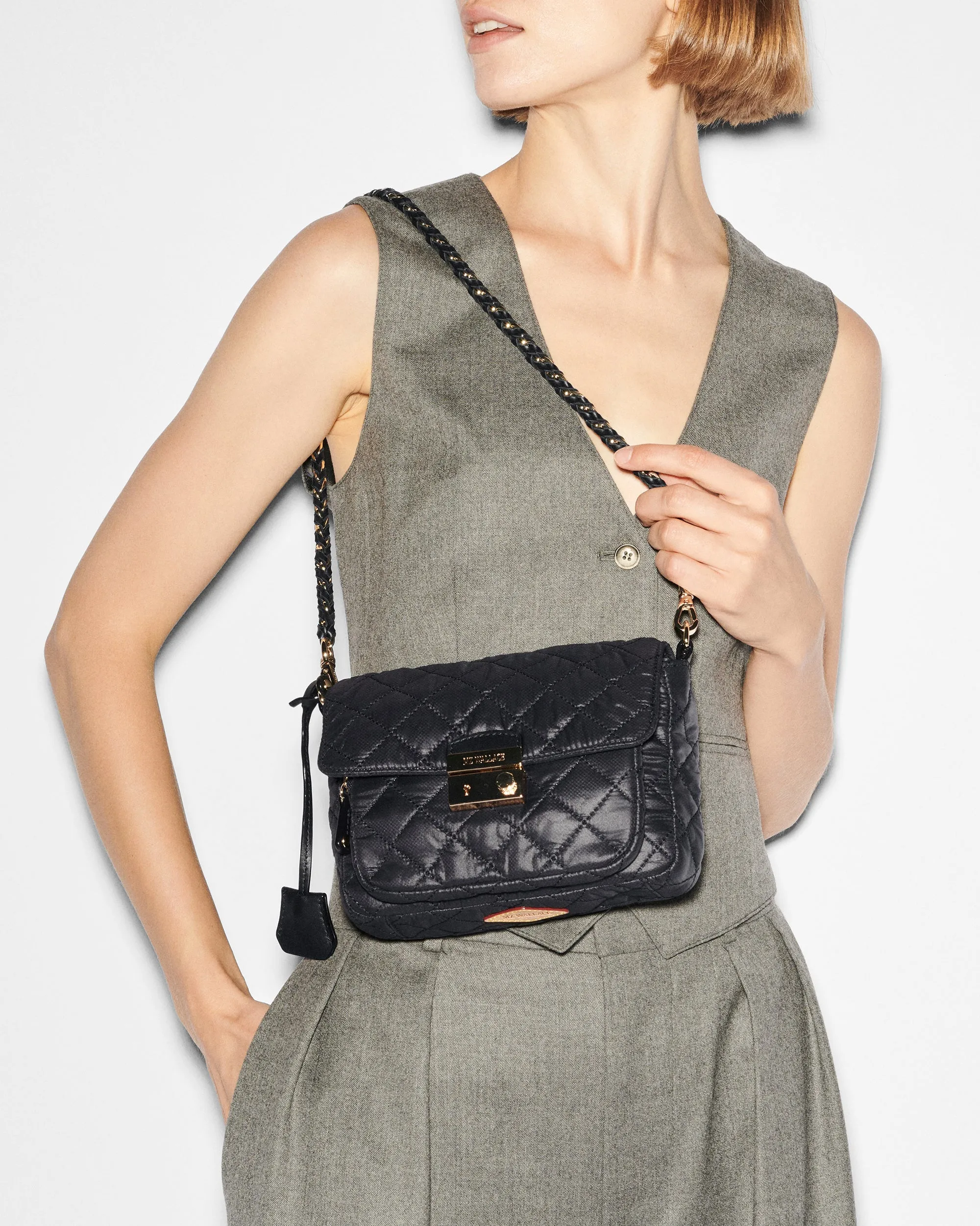 Black Small Crosby Lock Crossbody sold by MZ Wallace product image thumbnail 2
