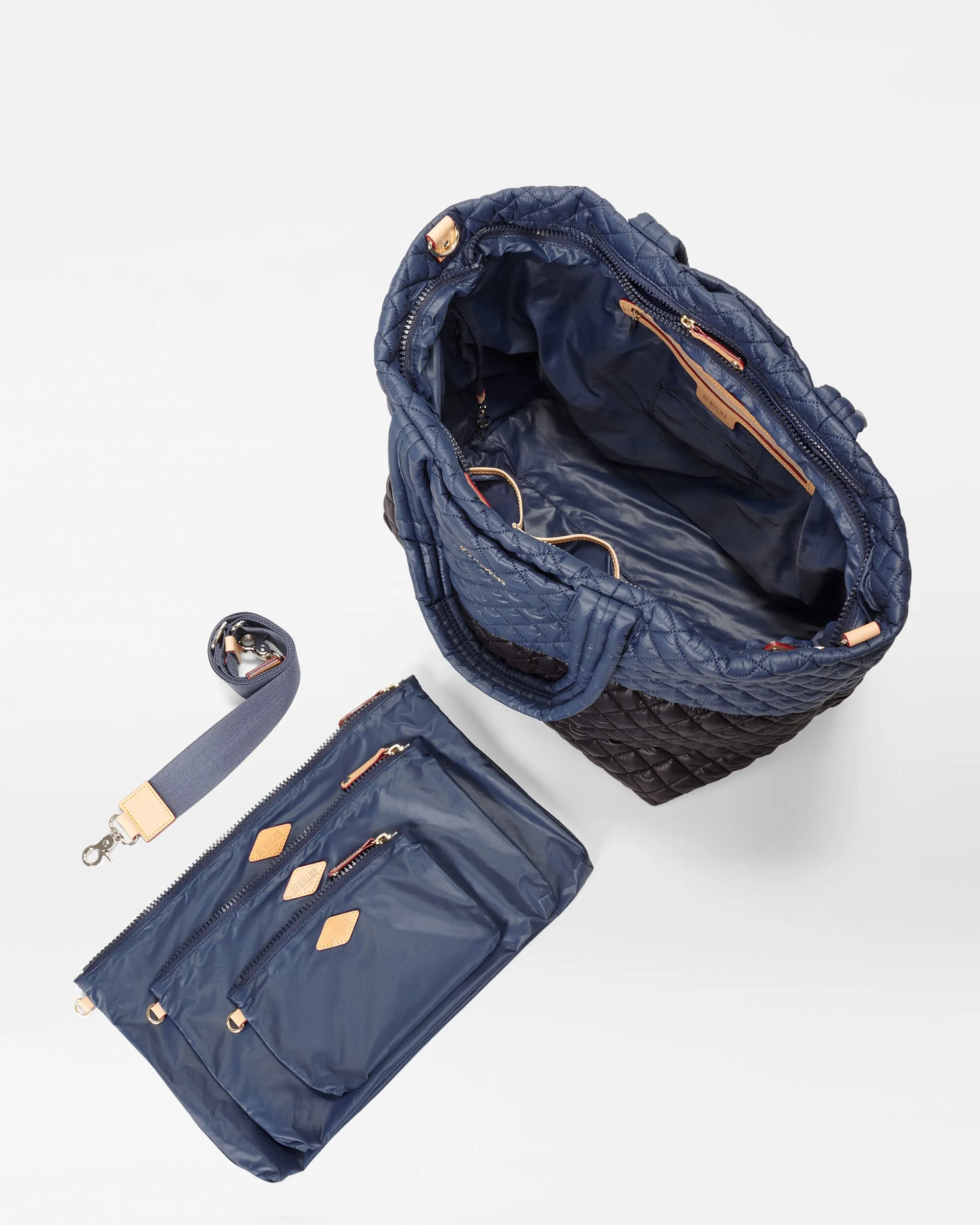 Black/Navy Large Metro Tote Deluxe sold by MZ Wallace product image thumbnail 4