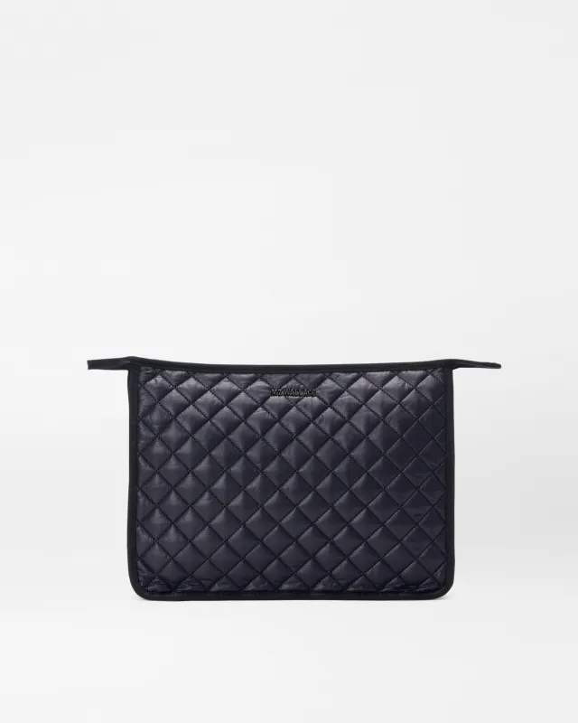 Black Personalized Large Metro Clutch sold by MZ Wallace