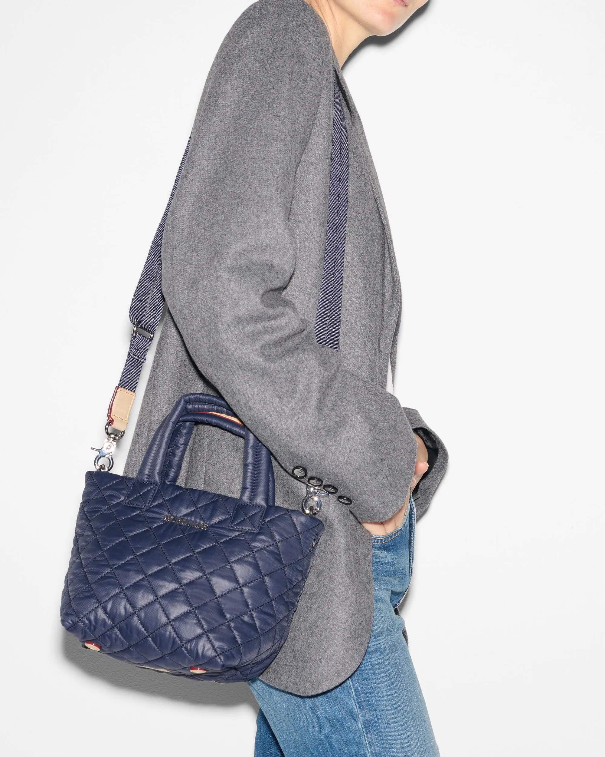 Navy Micro Metro Tote Deluxe sold by MZ Wallace product image thumbnail 4