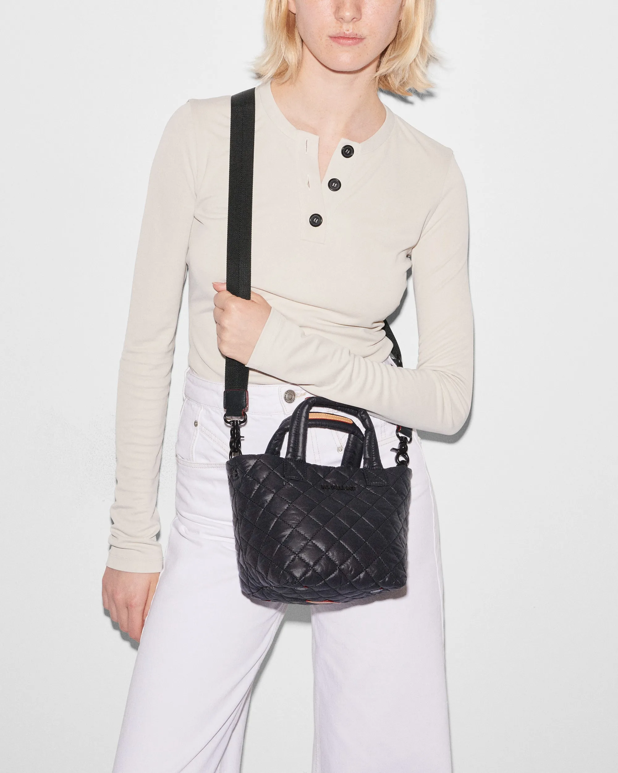 Black Mini Metro Tote Deluxe sold by MZ Wallace product image thumbnail 2